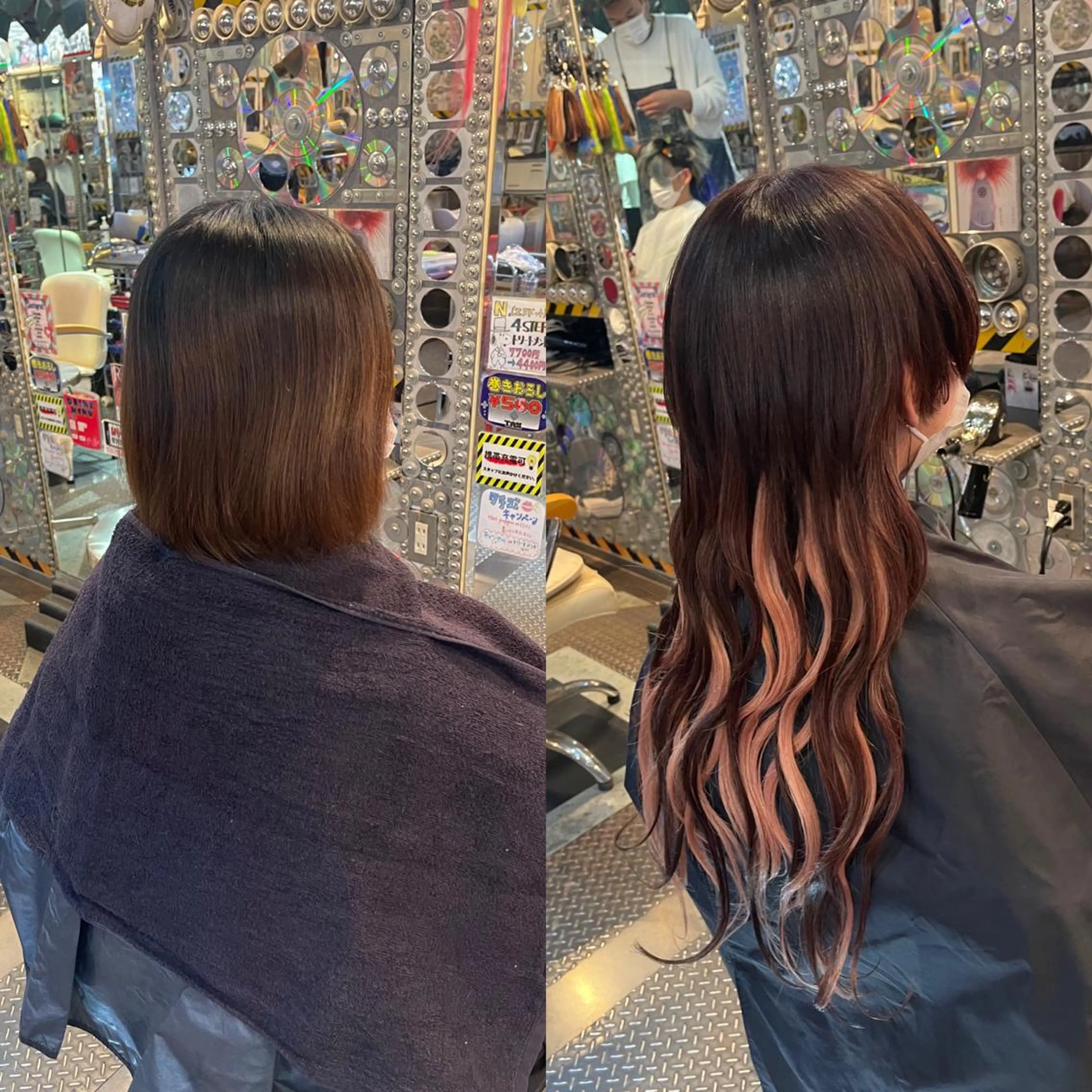 ショート カラー ヘアアレンジ 編み込みエクステ エクステ ウルフカット haco+所属・🌈派手髪エクステ ブレイズ🌈ひろとのヘアスタイル