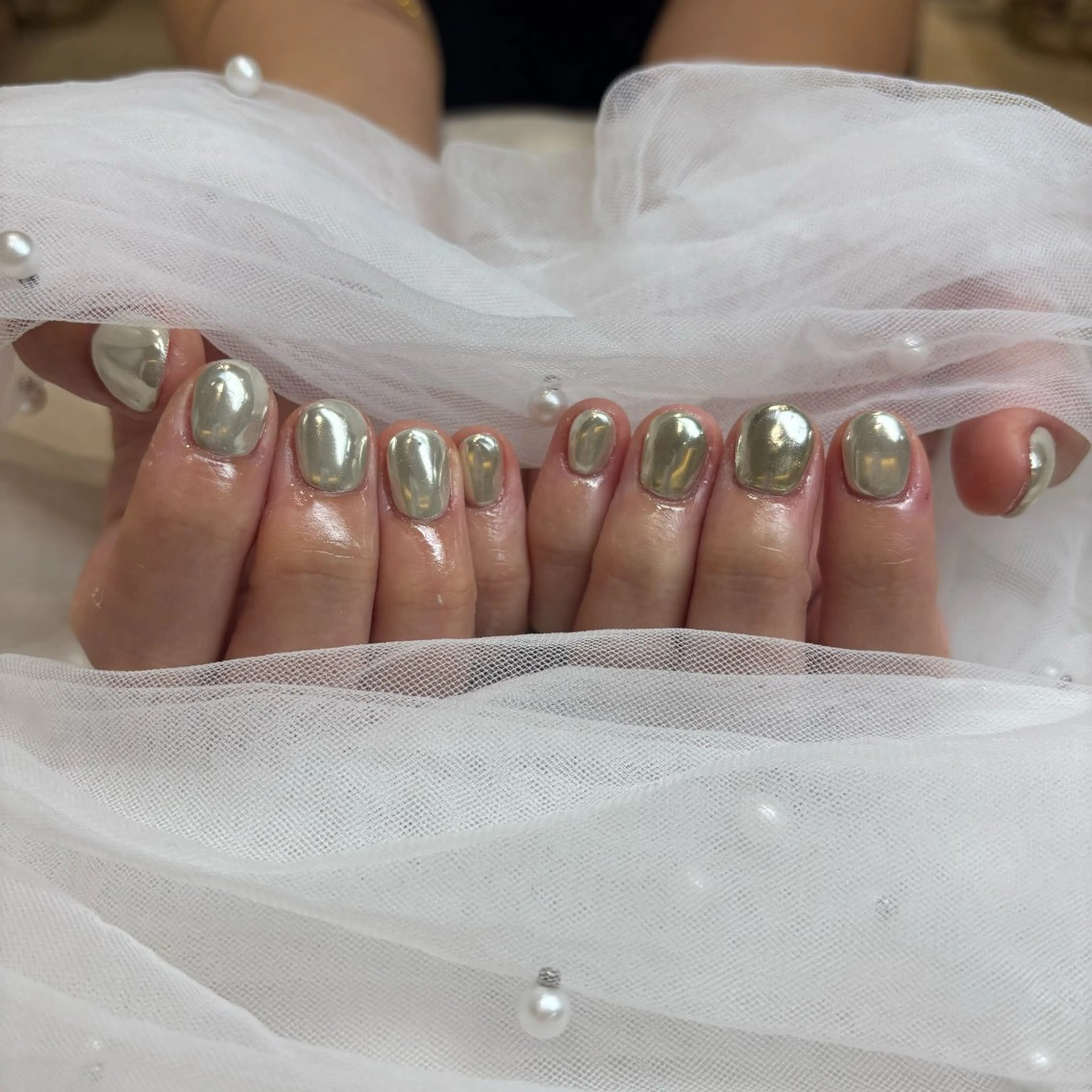 7/17 18時半​〜​オフありミラーネイル✨の写真