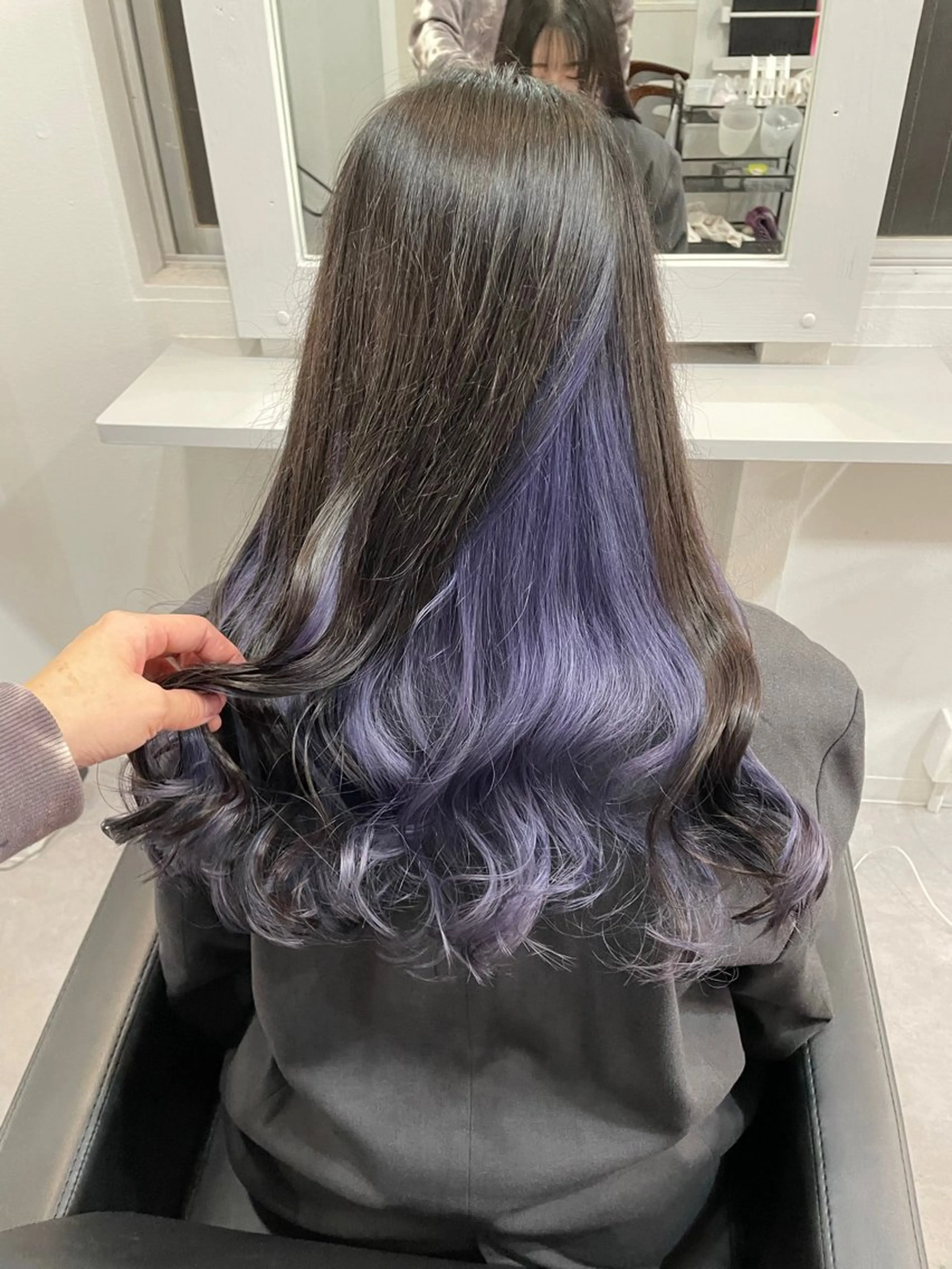 ロング カラー ブルーカラー ブルーラベンダー ラベンダーカラー ヘアカラー Cielro【 シェイロ 】所属・Cielro/ダブル カラー/西田咲希のヘアスタイル