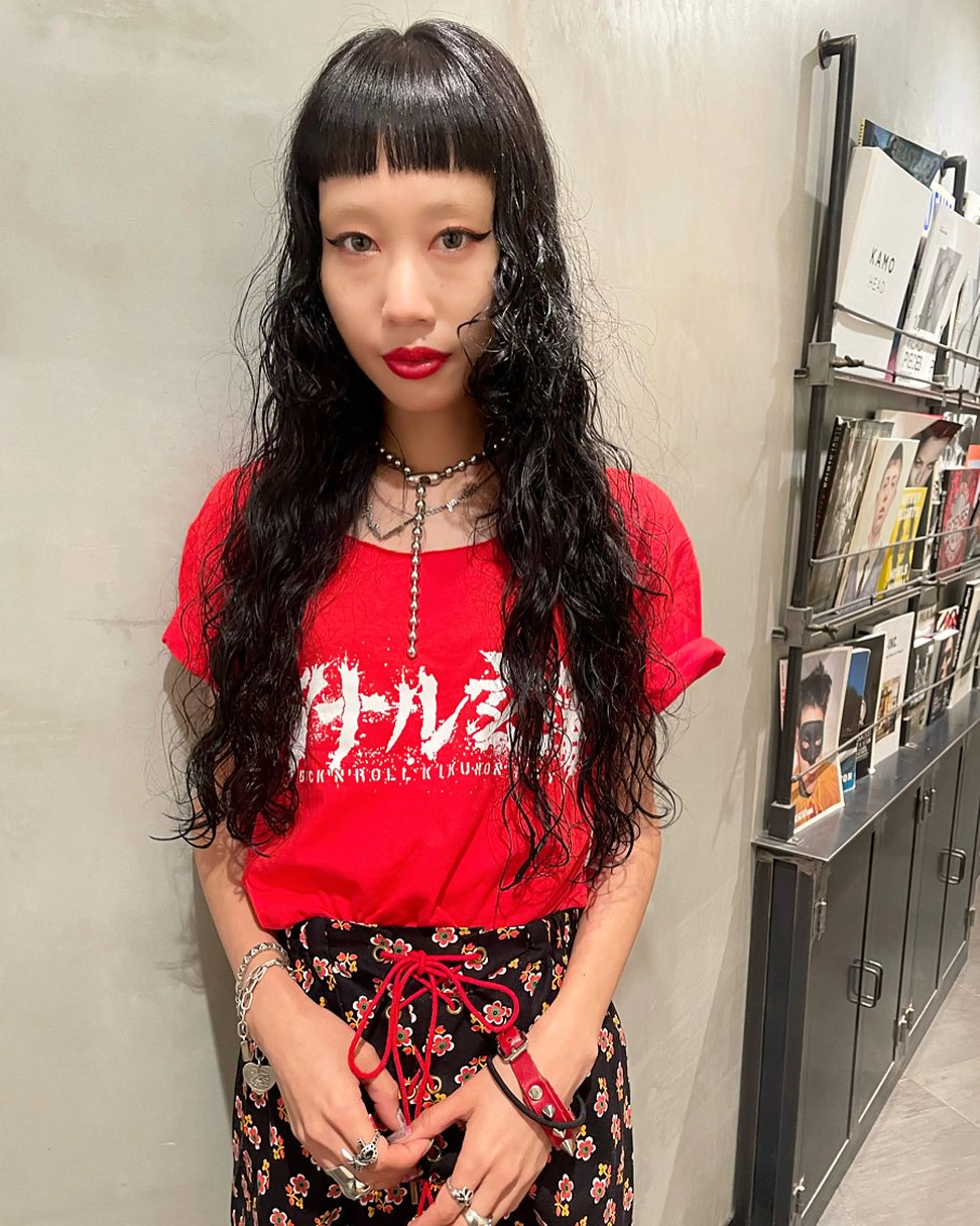 ロング カラー パーマ カット ヘアカラー トリートメント 優 作のヘアスタイル