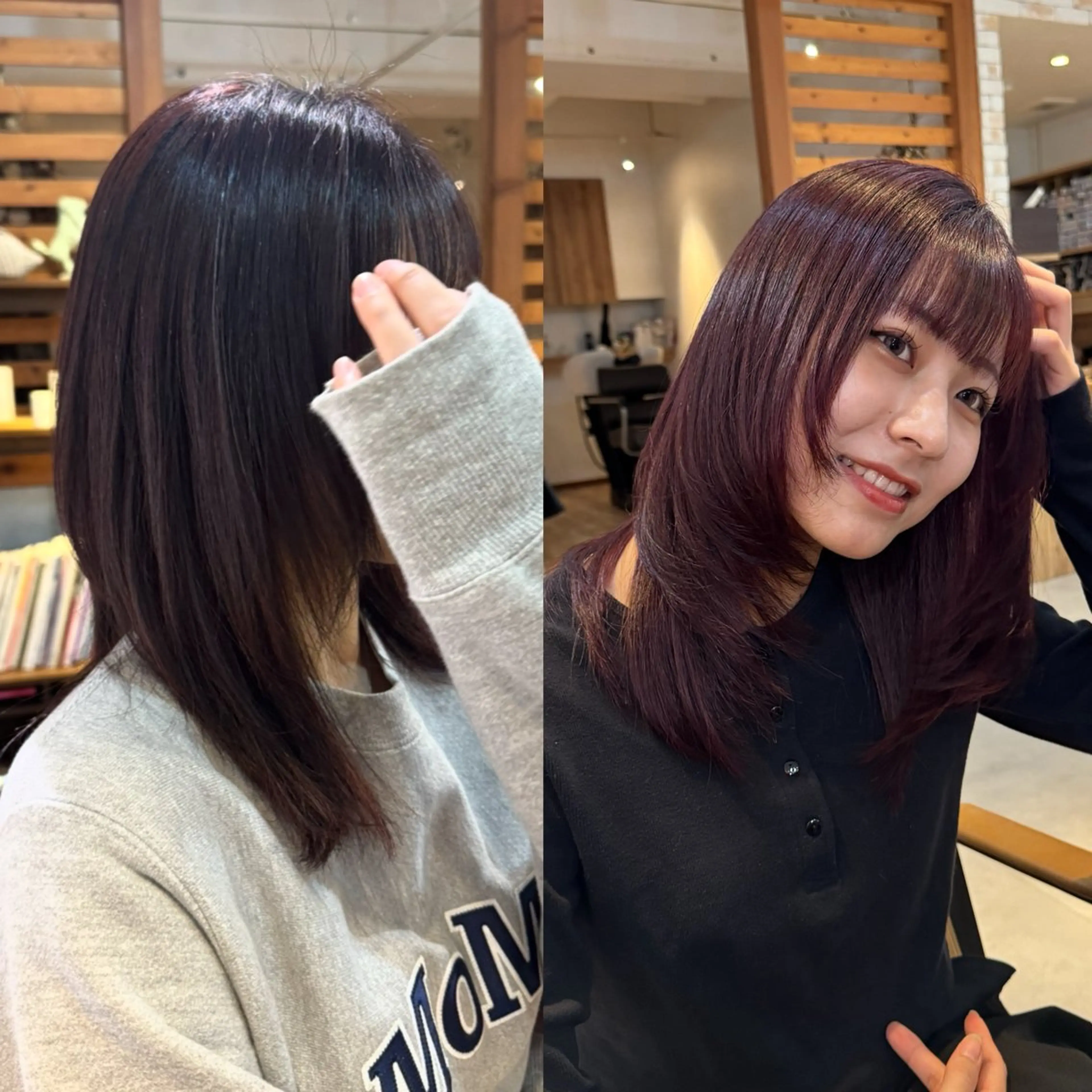 セミロング カラー 縮毛矯正 ヘアカラー Revie  hair所属・福田ひより🐥 ブリーチ/レイヤーのヘアスタイル