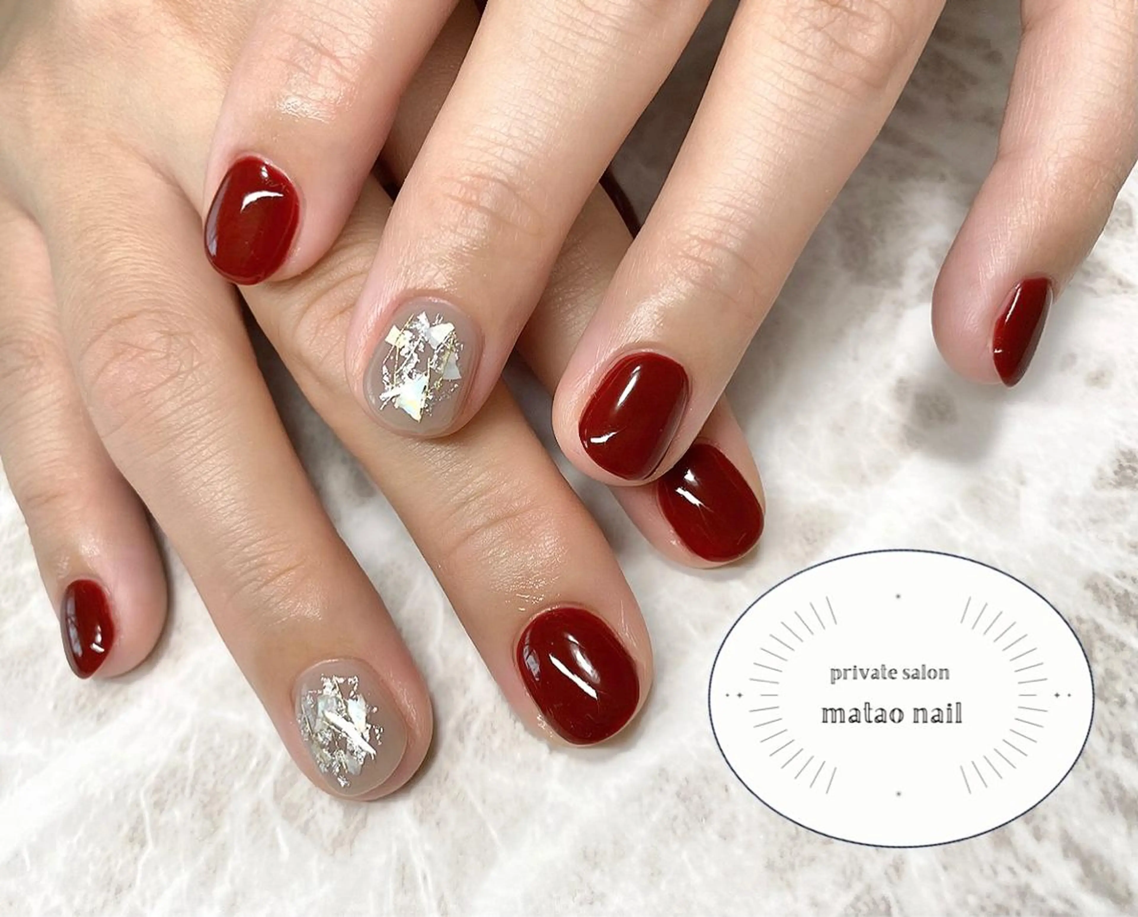 ネイル ボルドー シンプルネイル matao nailのネイルデザイン