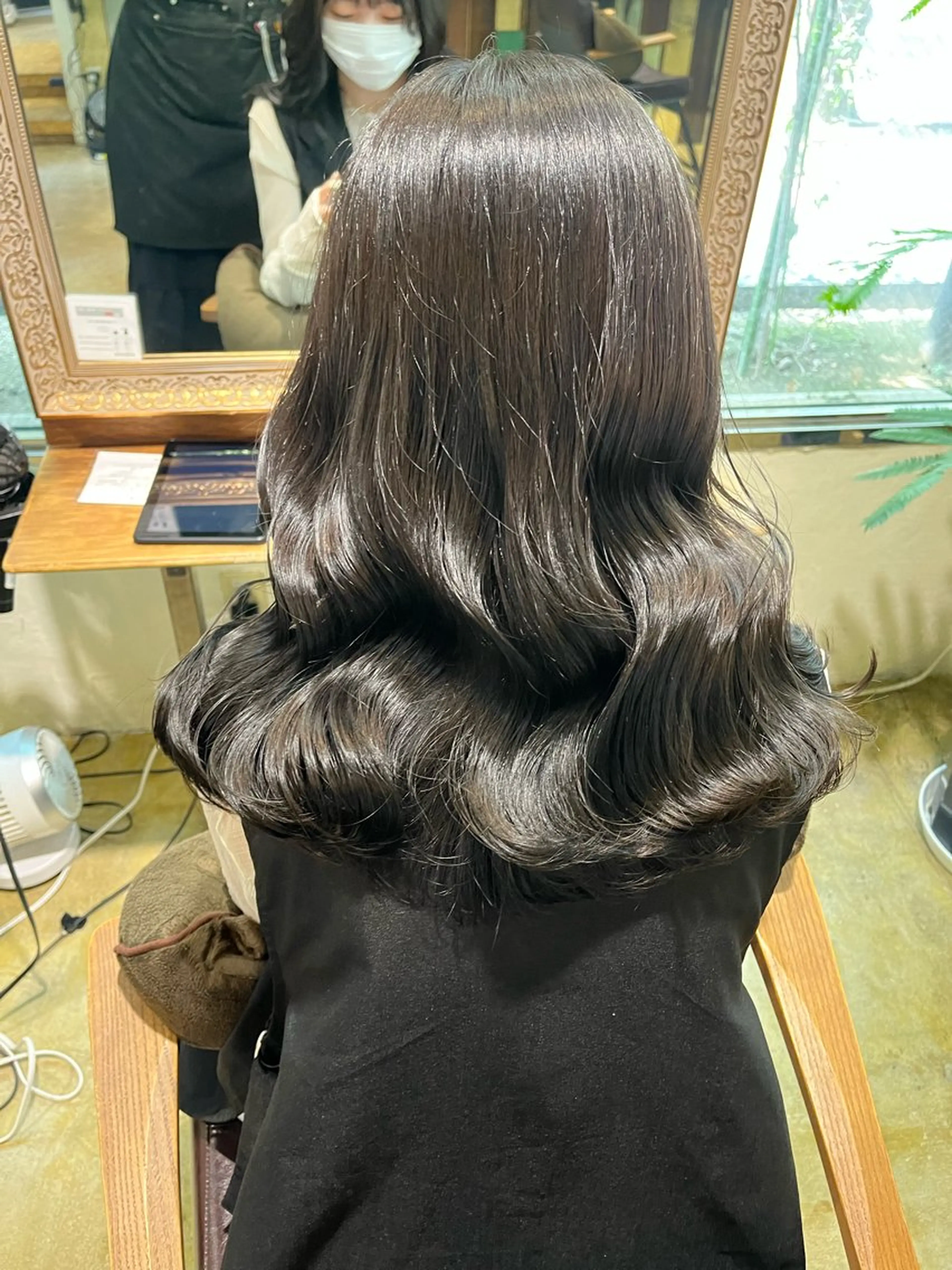 ミディアム カラー カット ヘアカラー トリートメント えんぐちとも／透明感 カラー／博多ボブのヘアスタイル
