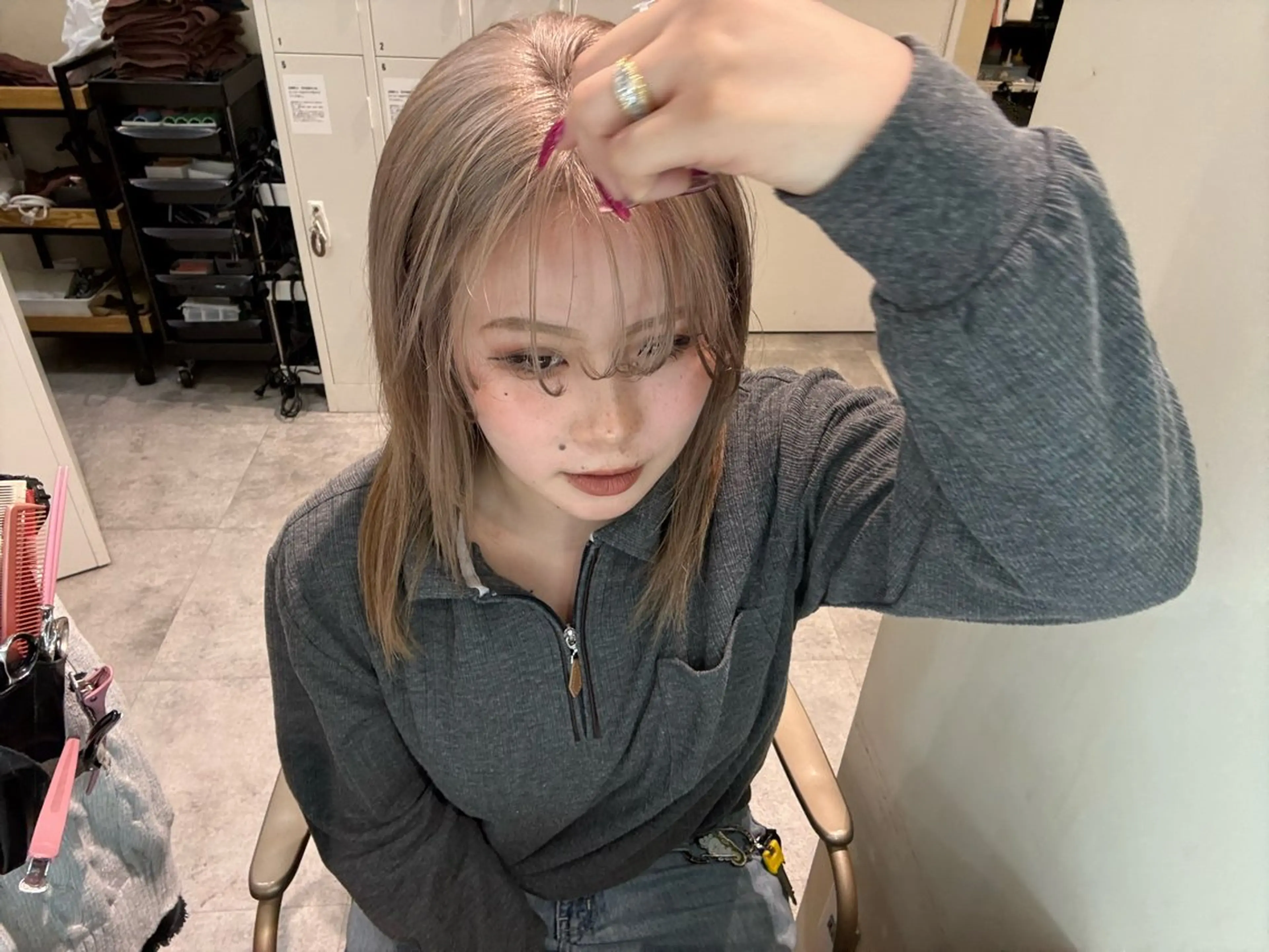 ミディアム カラー ヘアアレンジ カット ヘアカラー トリートメント 🐕kato Mizuki🐕のヘアスタイル