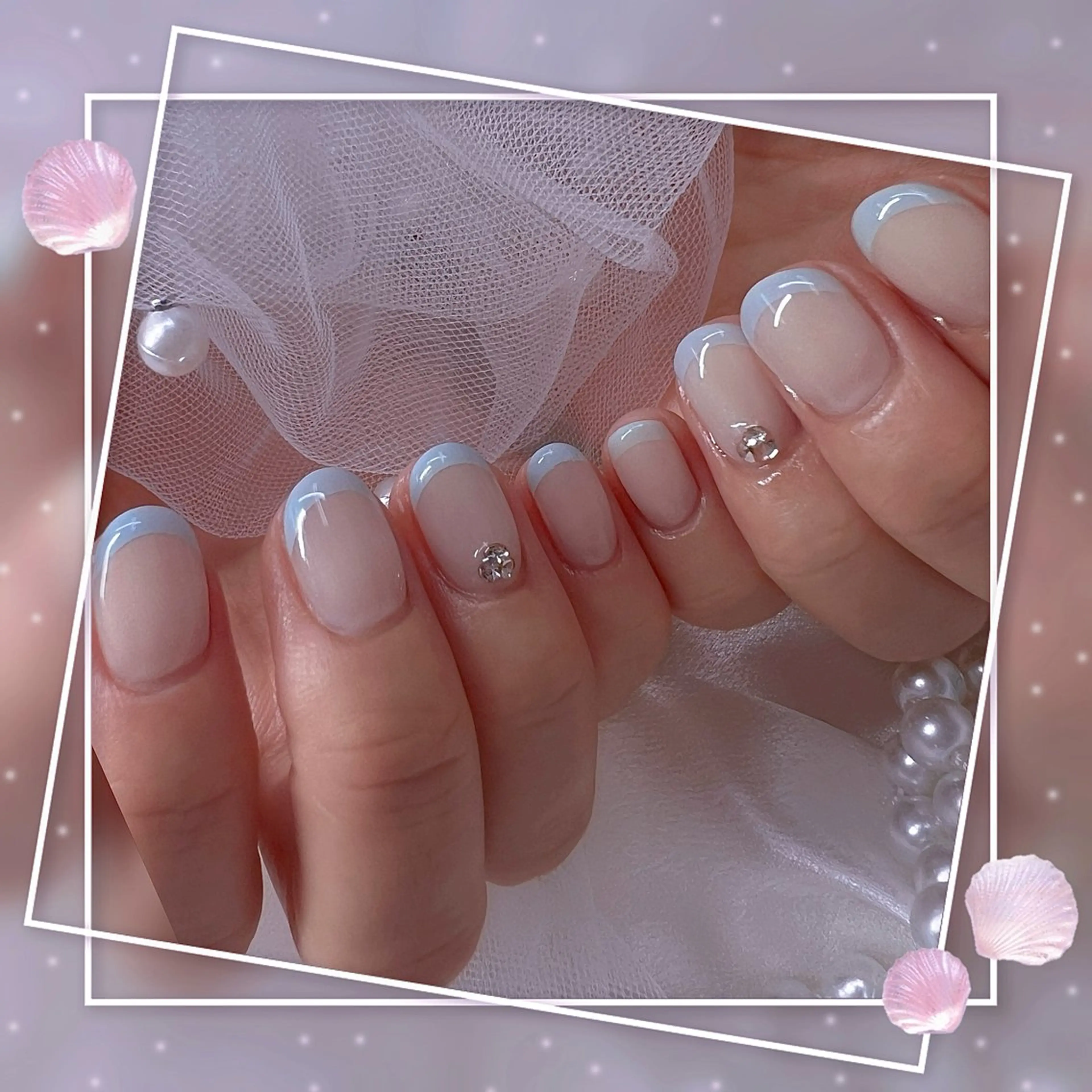 ネイル チークネイル フレンチネイル ガーリー グラデーション マグネットネイル ハンドネイル Chill Nailsalonのネイルデザイン