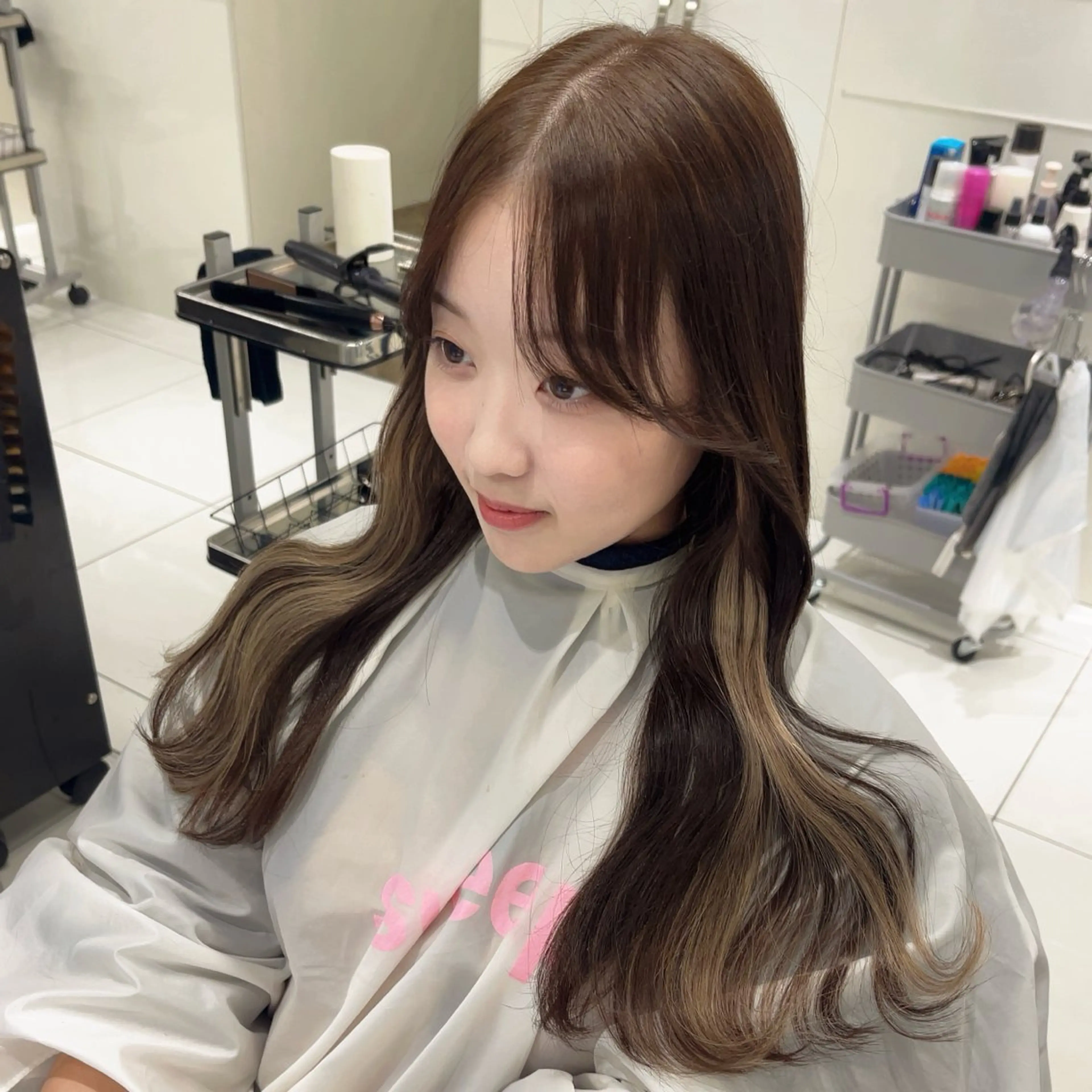 カラー ブラウンカラー ヘアカラー エクステ りおな/エクステ /ミルクティーカラーのヘアスタイル