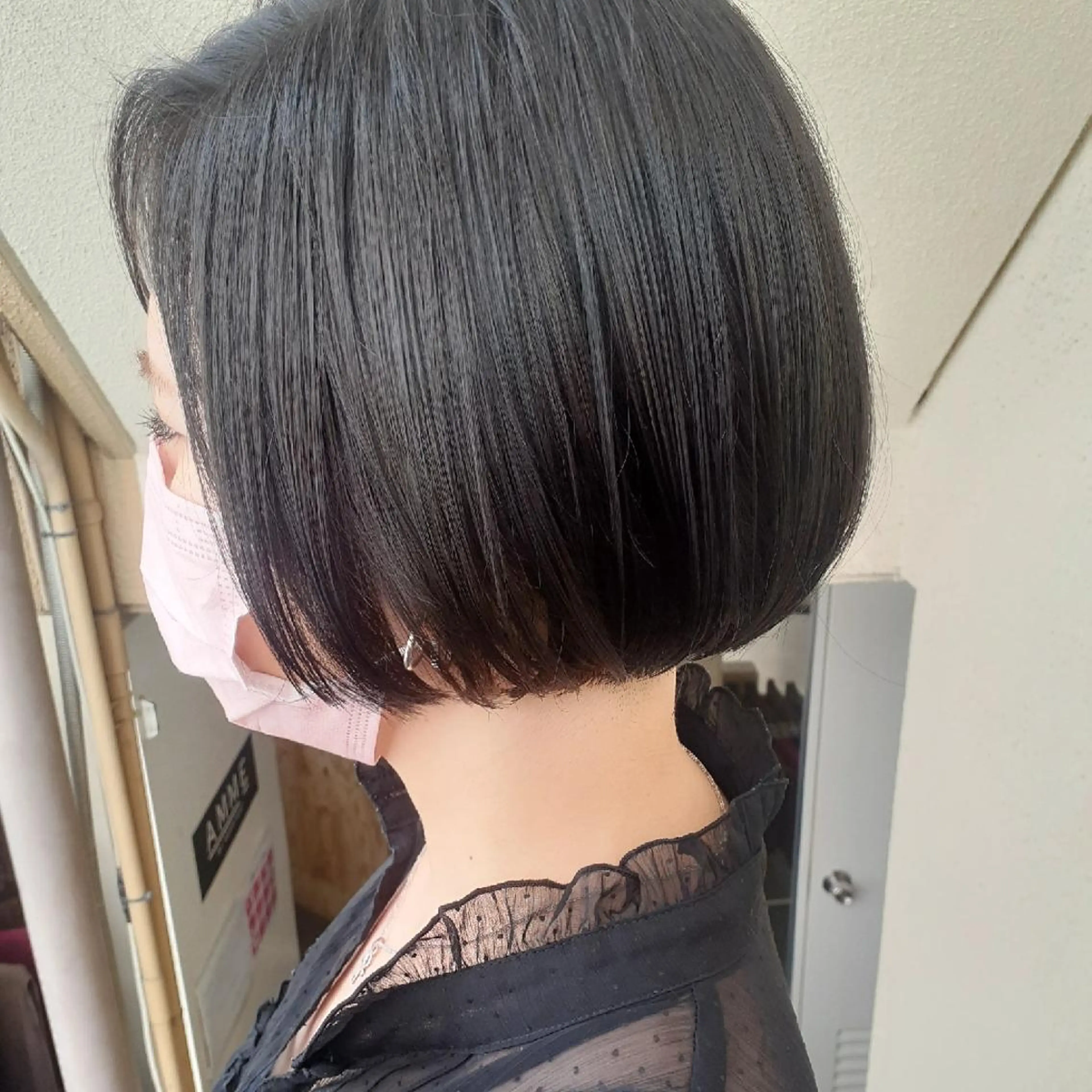 ショート カラー ショートボブ 黒髪 ナチュラルブラック ボブ 髪質改善 カット ヘアカラー トリートメント 🔳髪質改善🔳 岡本陽のヘアスタイル