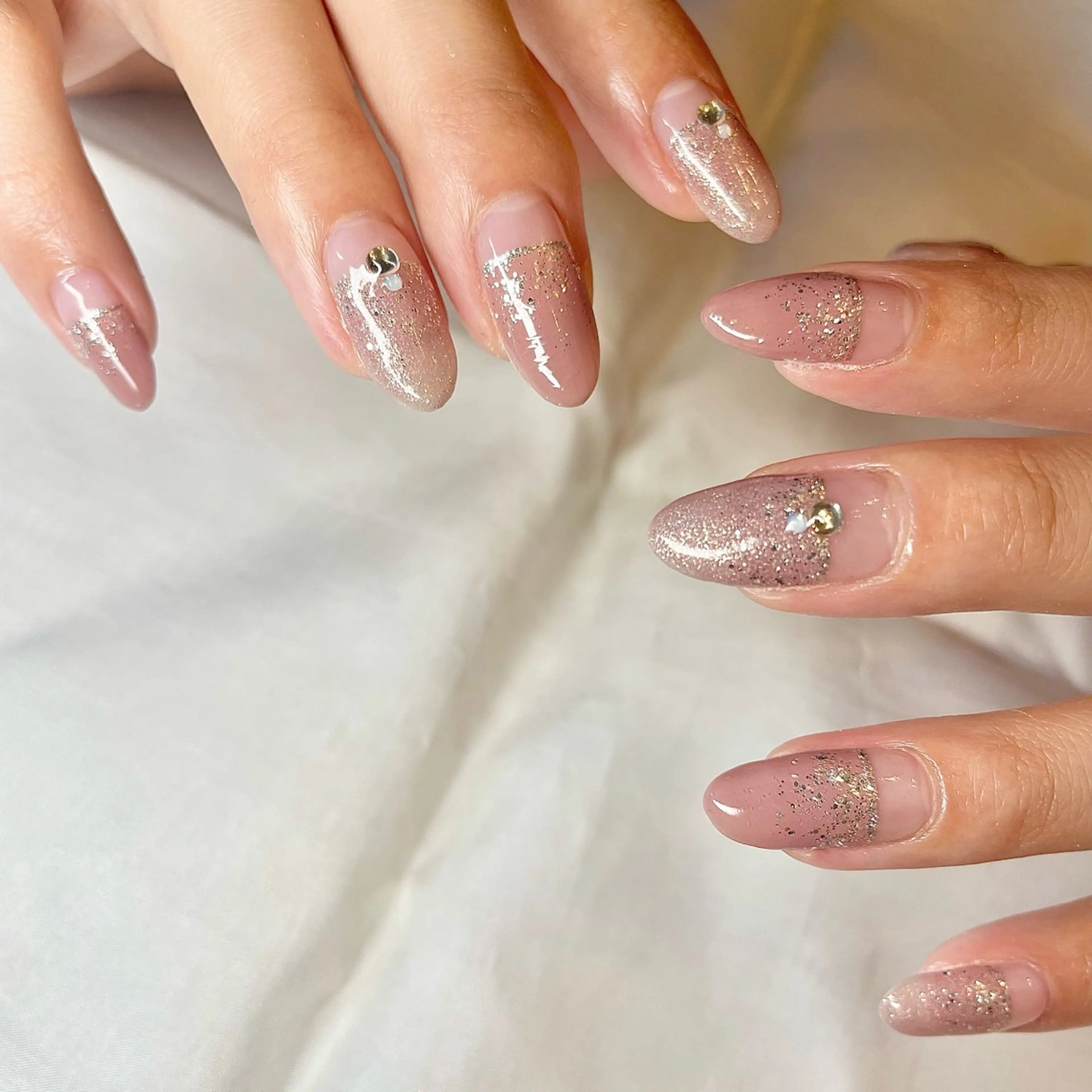 メンズ ネイル ピンク ハンドネイル ハンドケア nail&eye Aoのマツエク・マツパデザイン