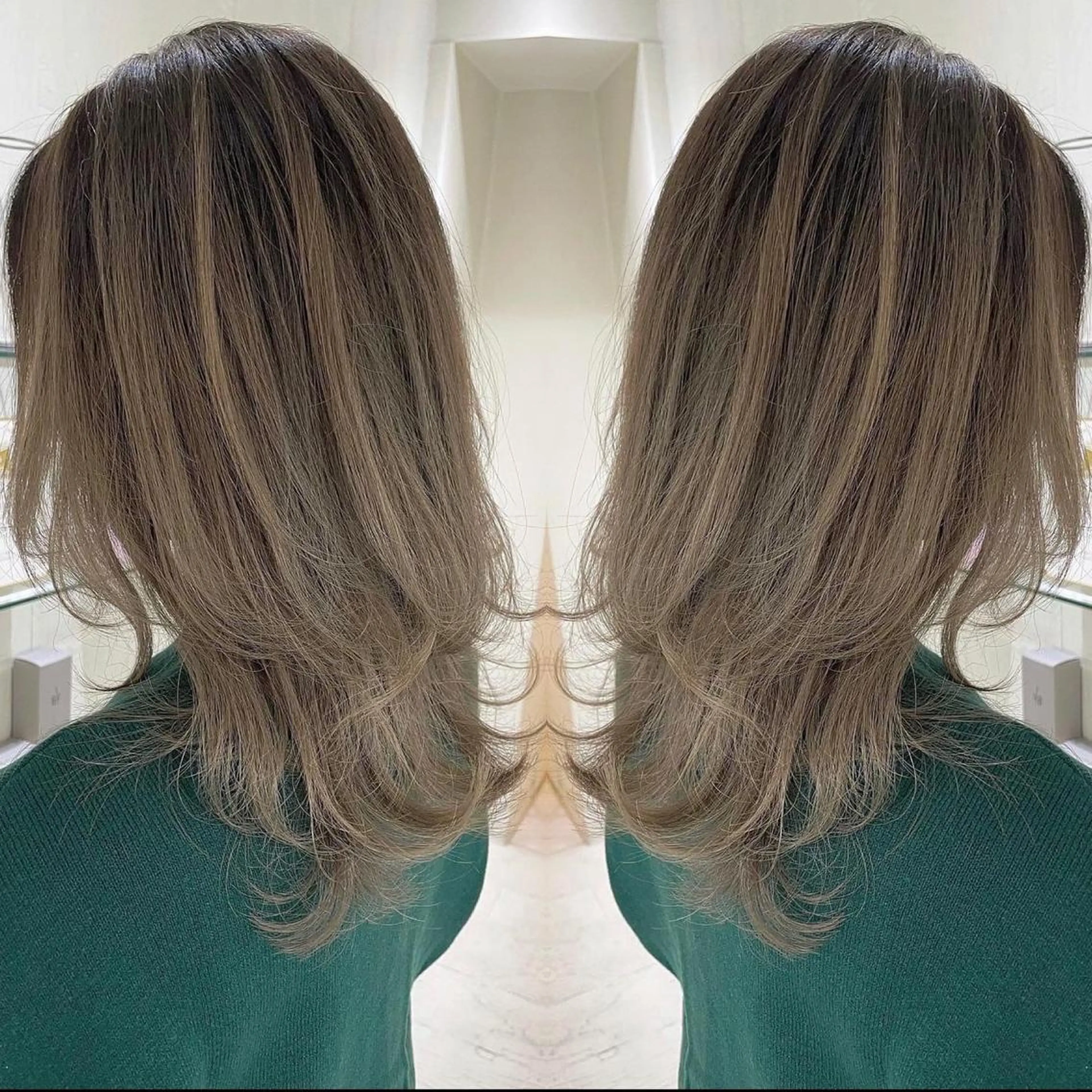 セミロング カラー アッシュ 外国人風カラー レイヤーカット ヘアカラー トリートメント 河合秀明/ショート /ボブ/レイヤーのヘアスタイル