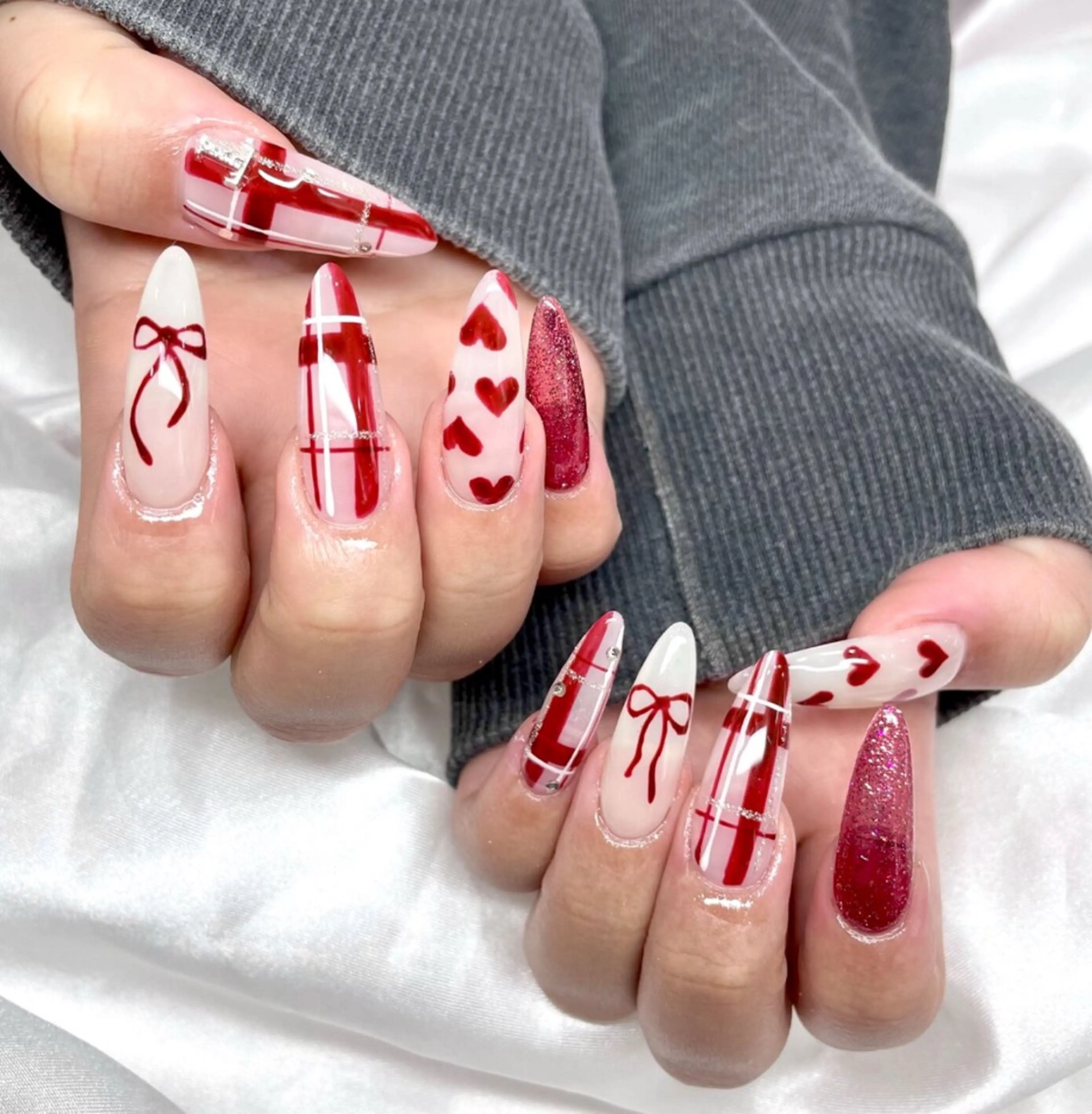 ネイル 🎀hami 🎀チップ長さ出しのネイルデザイン