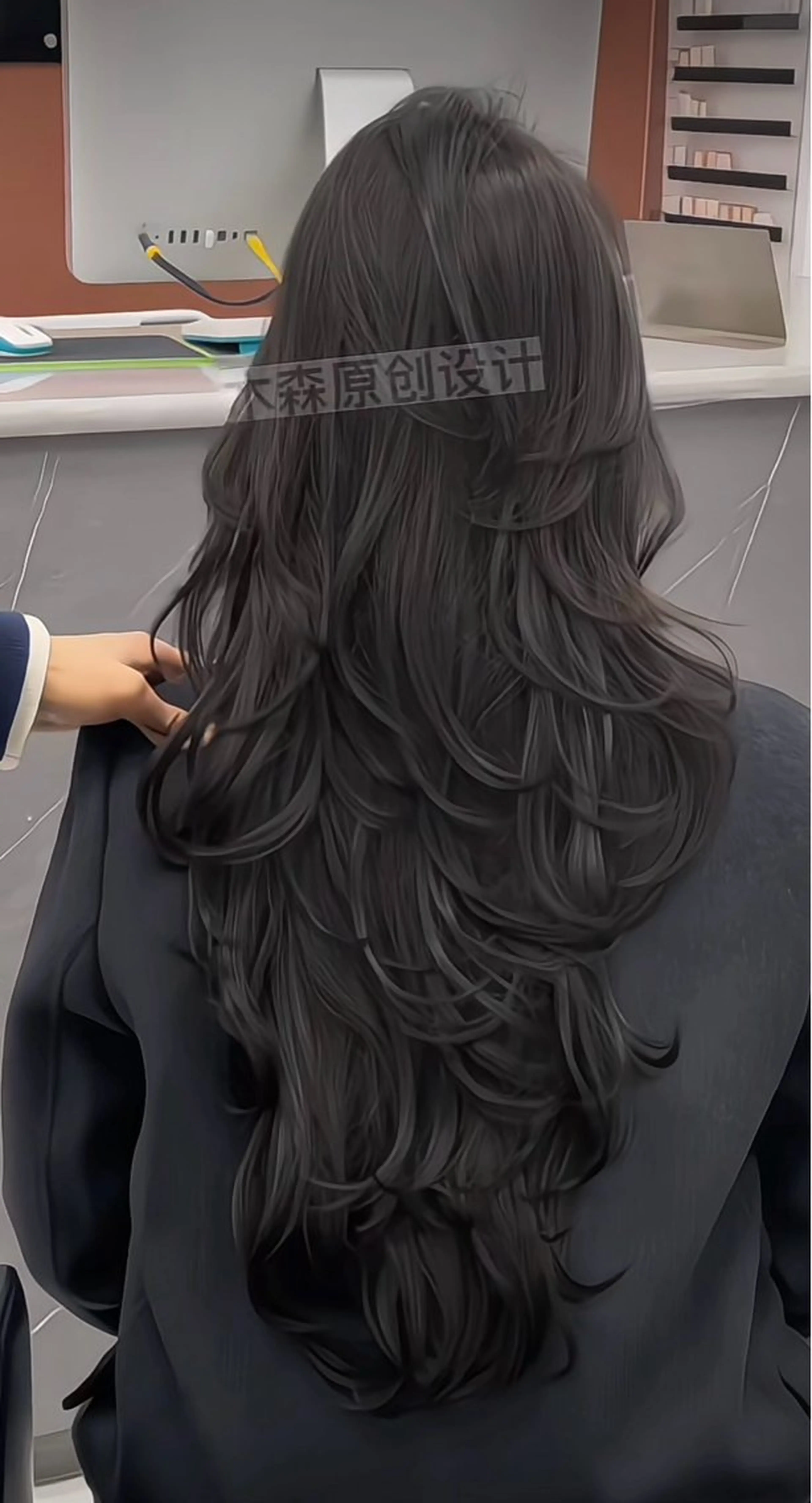 中国式フェザーパーマ+小顔カット+髪質改善トリートメントの写真