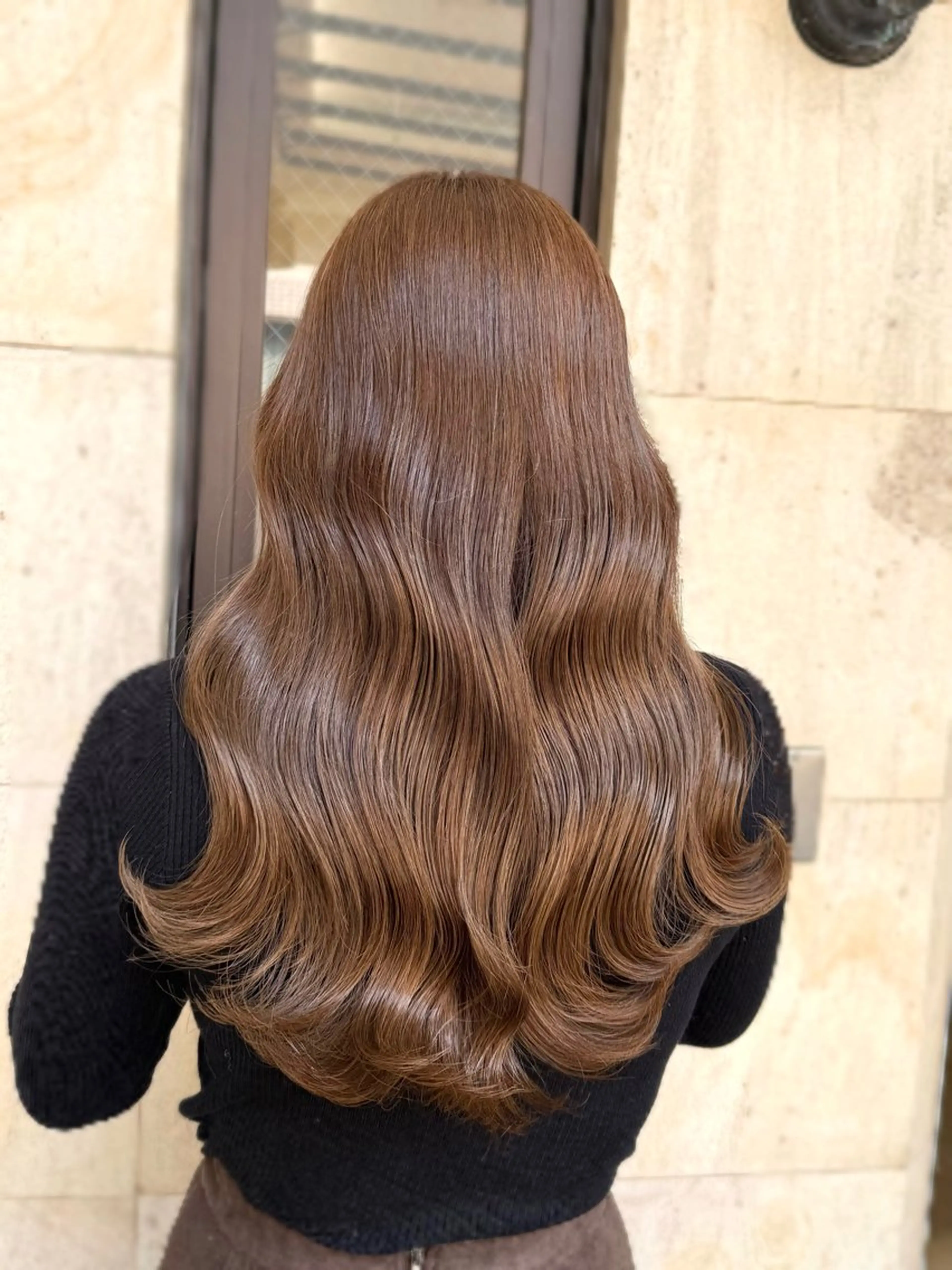 ロング カラー 切りっぱなしボブ ベージュカラー ブリーチ ブラウンカラー ダブルカラー ヘアカラー トリートメント ヘッドスパ ヘアセット Wカラー/髪質改善/ 艶カラー🩶Sanaのヘアスタイル