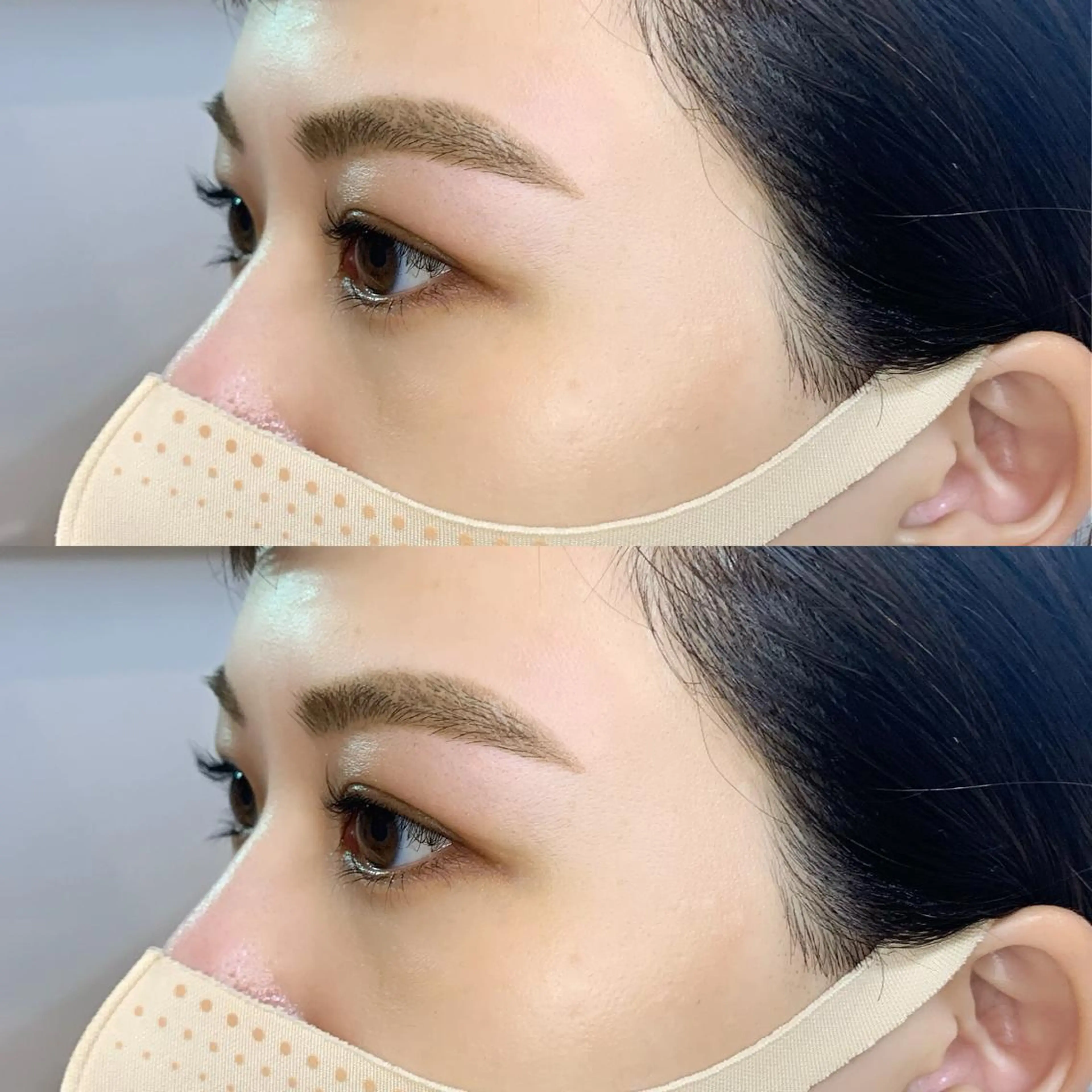 アイブロウWAX脱毛とパリジェンヌラッシュリフトのセットクーポンです🍋💜眉毛の自己処理は最低2週間はお控えください。の写真