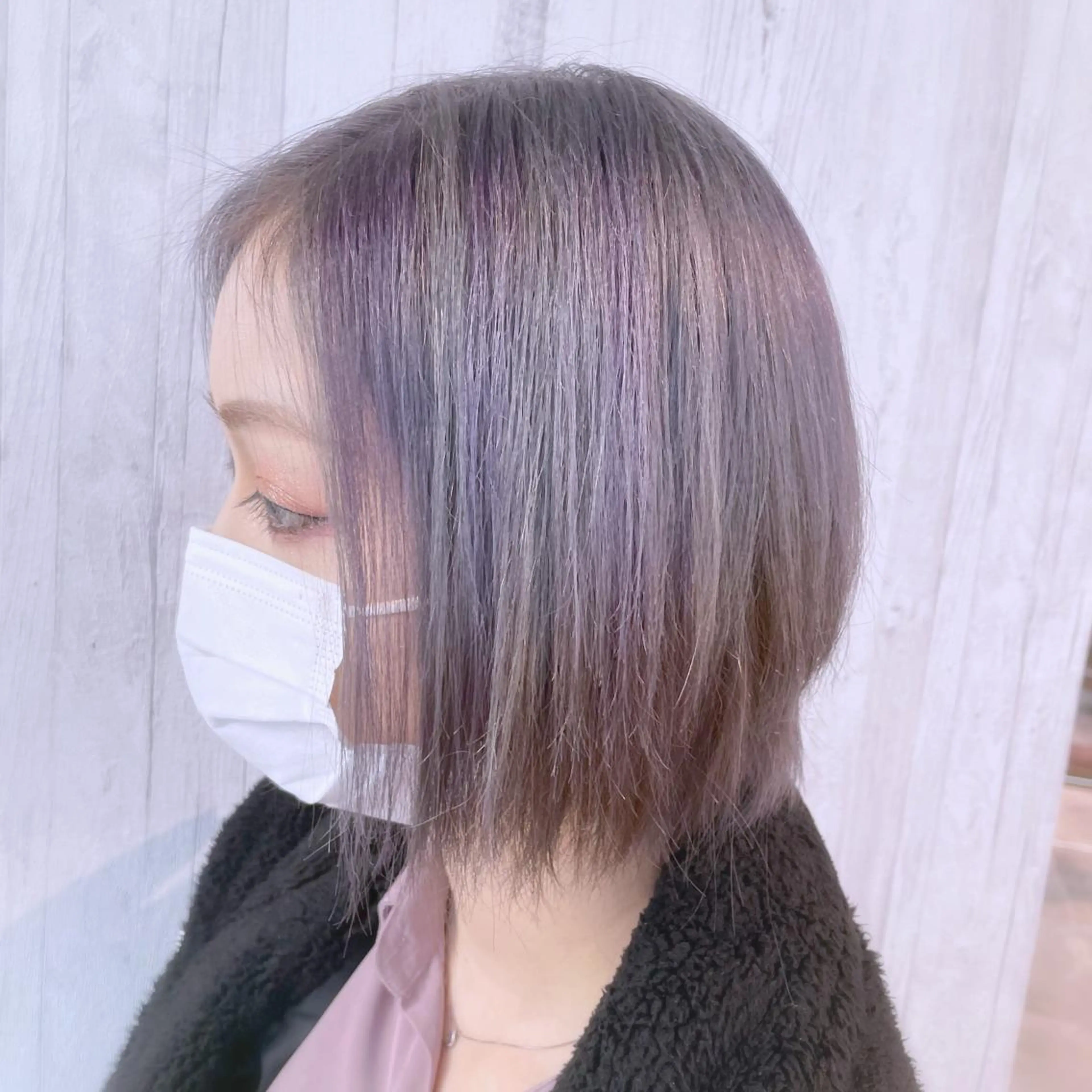 ミディアム カラー EMANON新宿南口所属・🦄中性ウルフ ☁️Shiori🦄のヘアスタイル