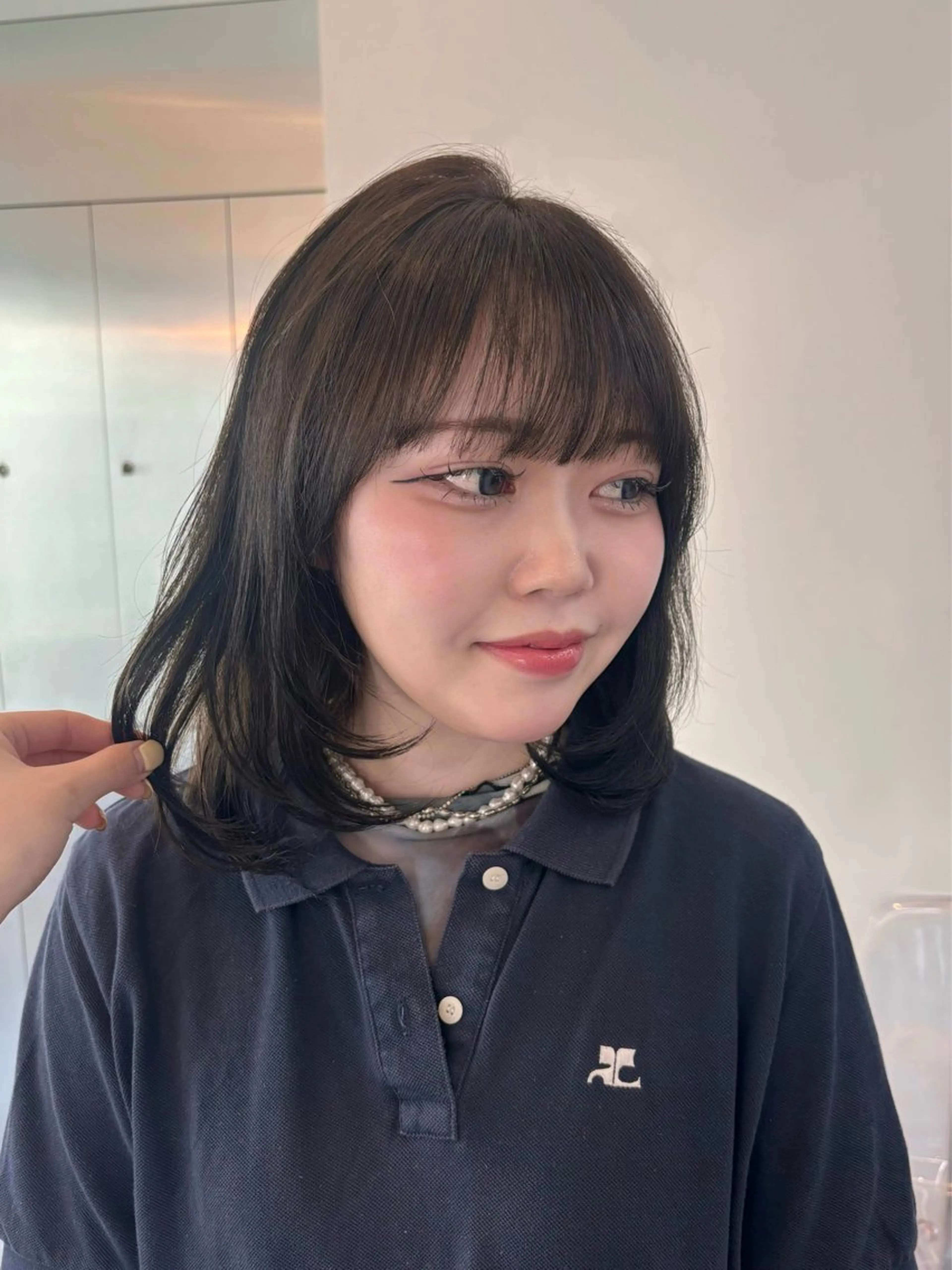ミディアム ボブレイヤー ボブ レイヤーカット 透明感/韓国/ miyu 🎀のヘアスタイル
