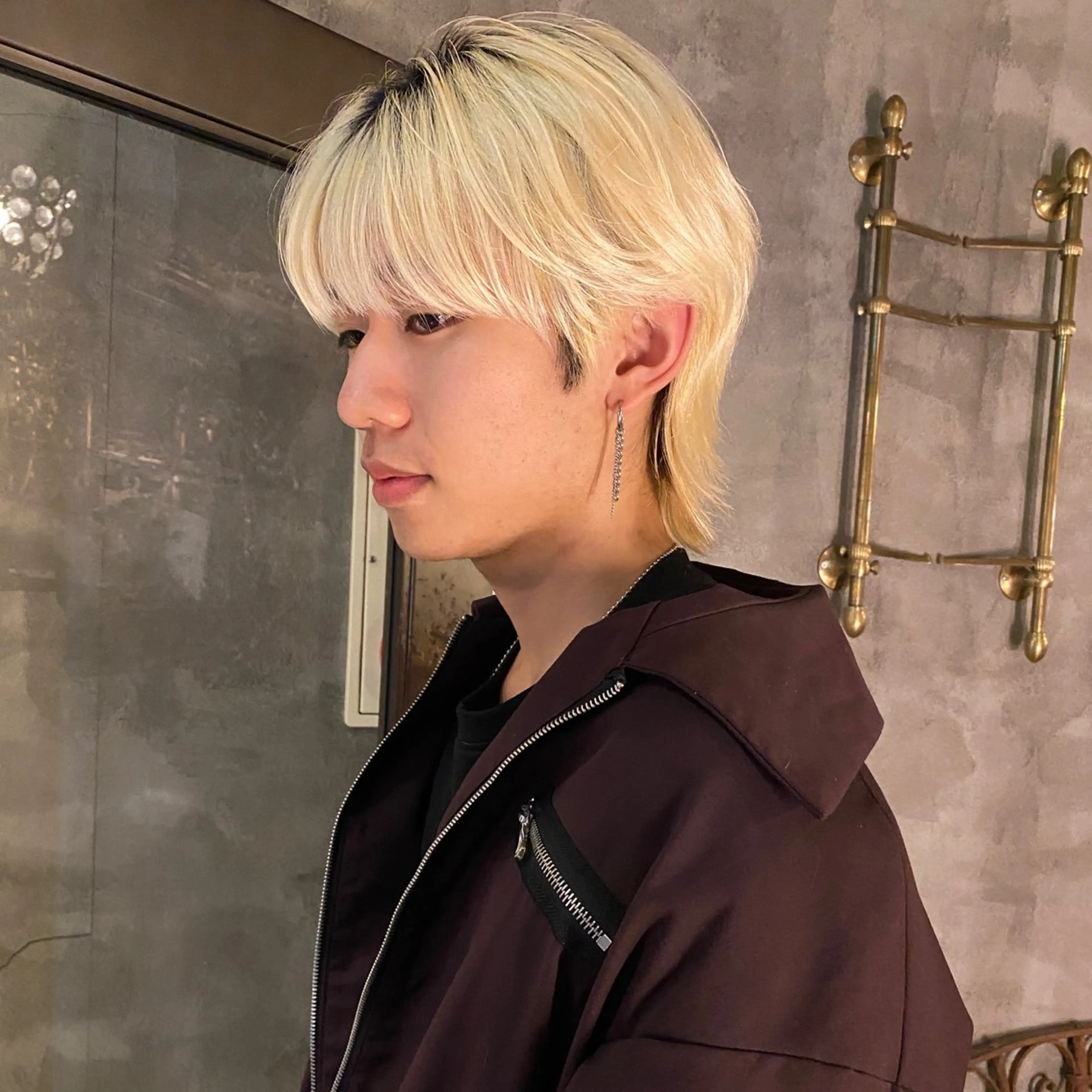 ショート メンズ メンズ韓国風 韓国風ヘア シースルーバング カット トリートメント ◽️モードヘア◽️ SHOUTOのヘアスタイル