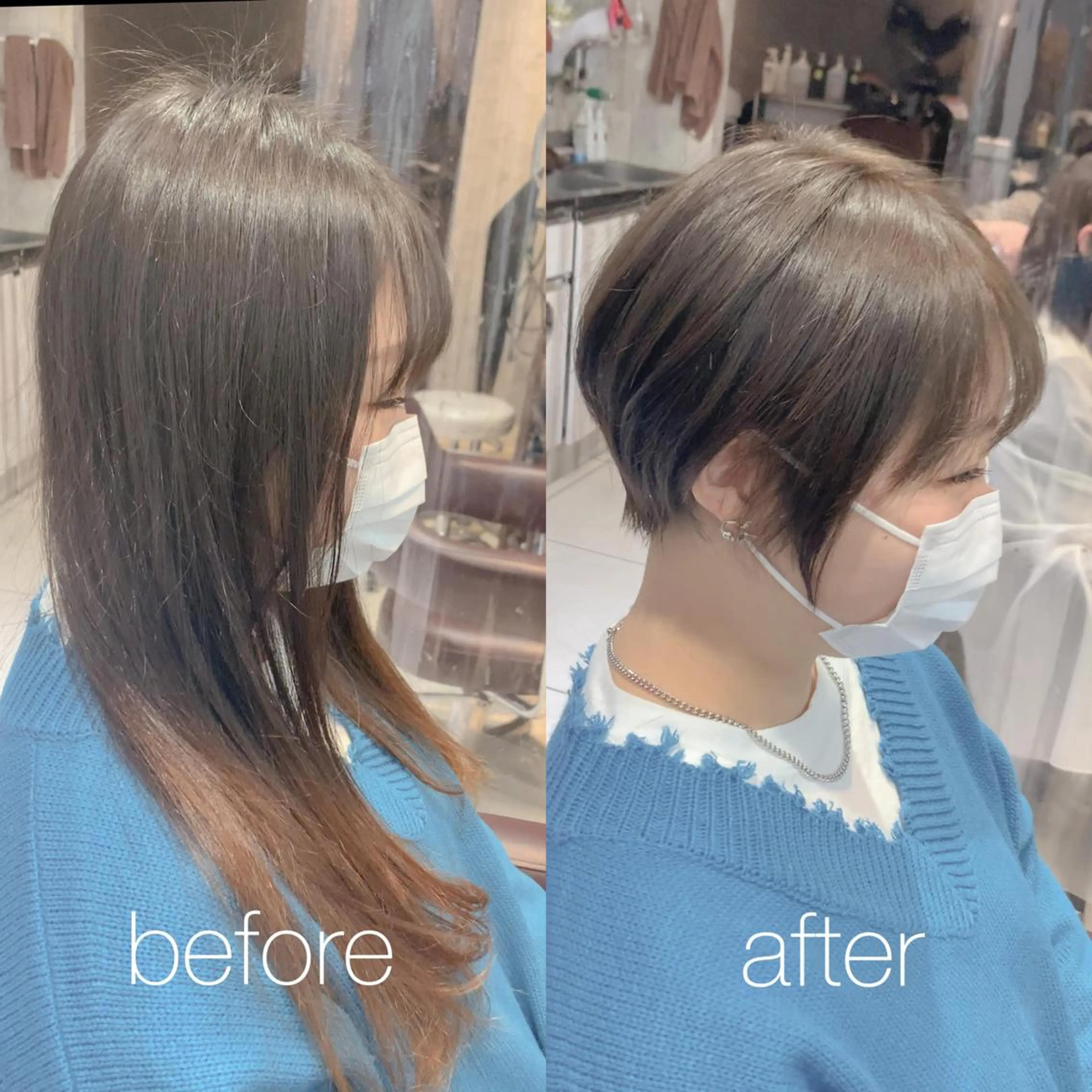 ショート カラー カット ヘアカラー トリートメント 美髪矯正&艶髪 髪質改善/川田のヘアスタイル