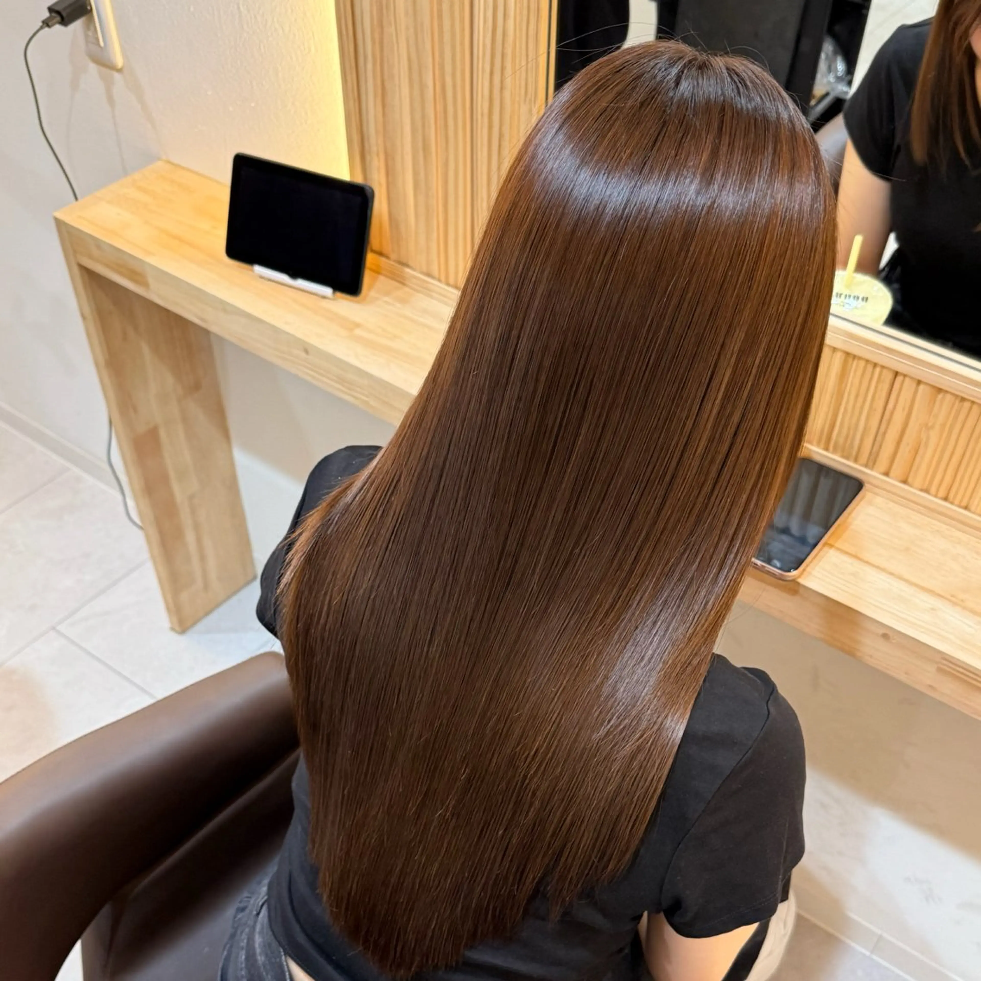 ロング 縮毛矯正 トリートメント attrait南堀江所属・乾かすだけで艶髪 松村海世のヘアスタイル