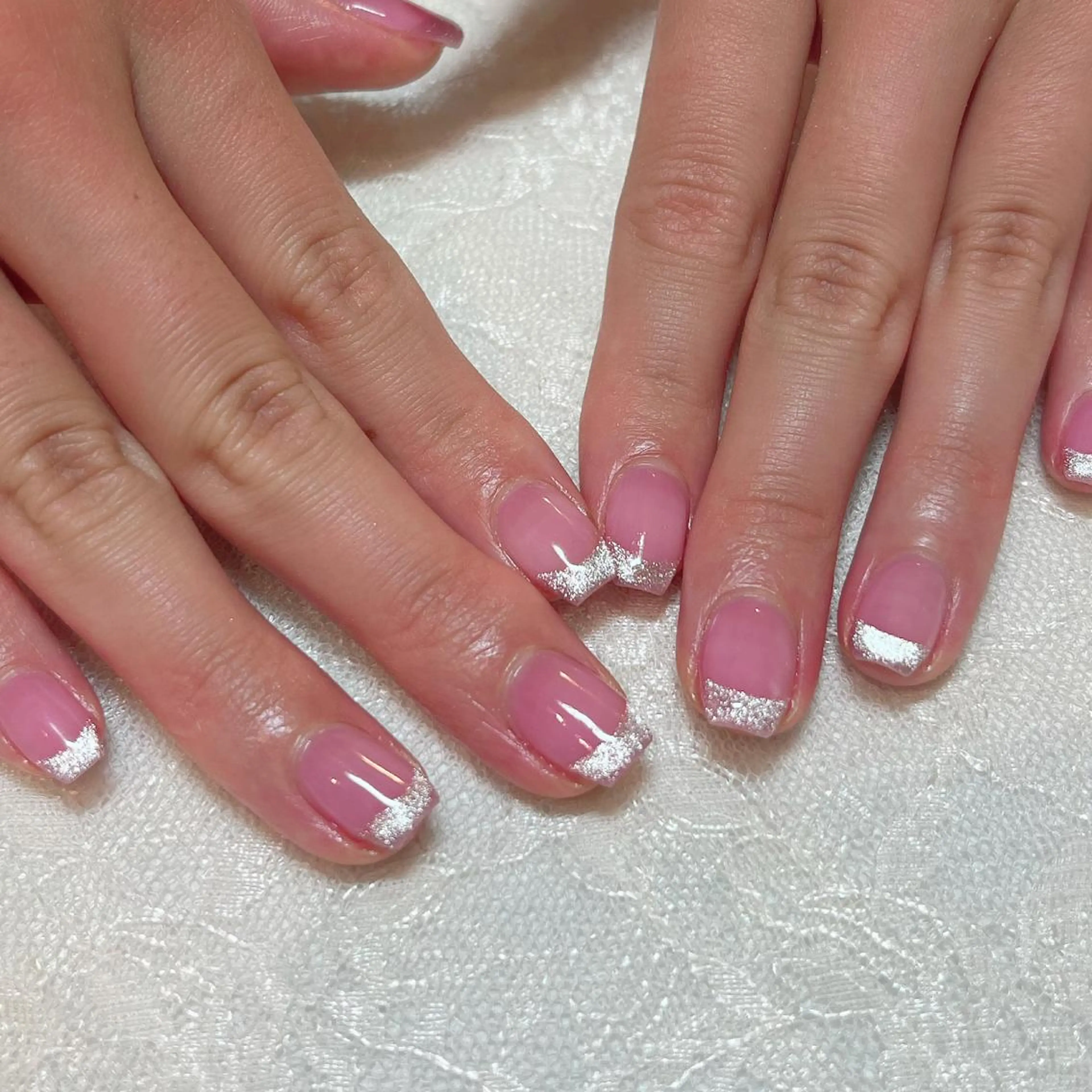 ネイル クリアネイル フレンチネイル キラキラネイル マグネットネイル マグネットフレンチ ハンドケア aoinail所属・aoi nailのネイルデザイン