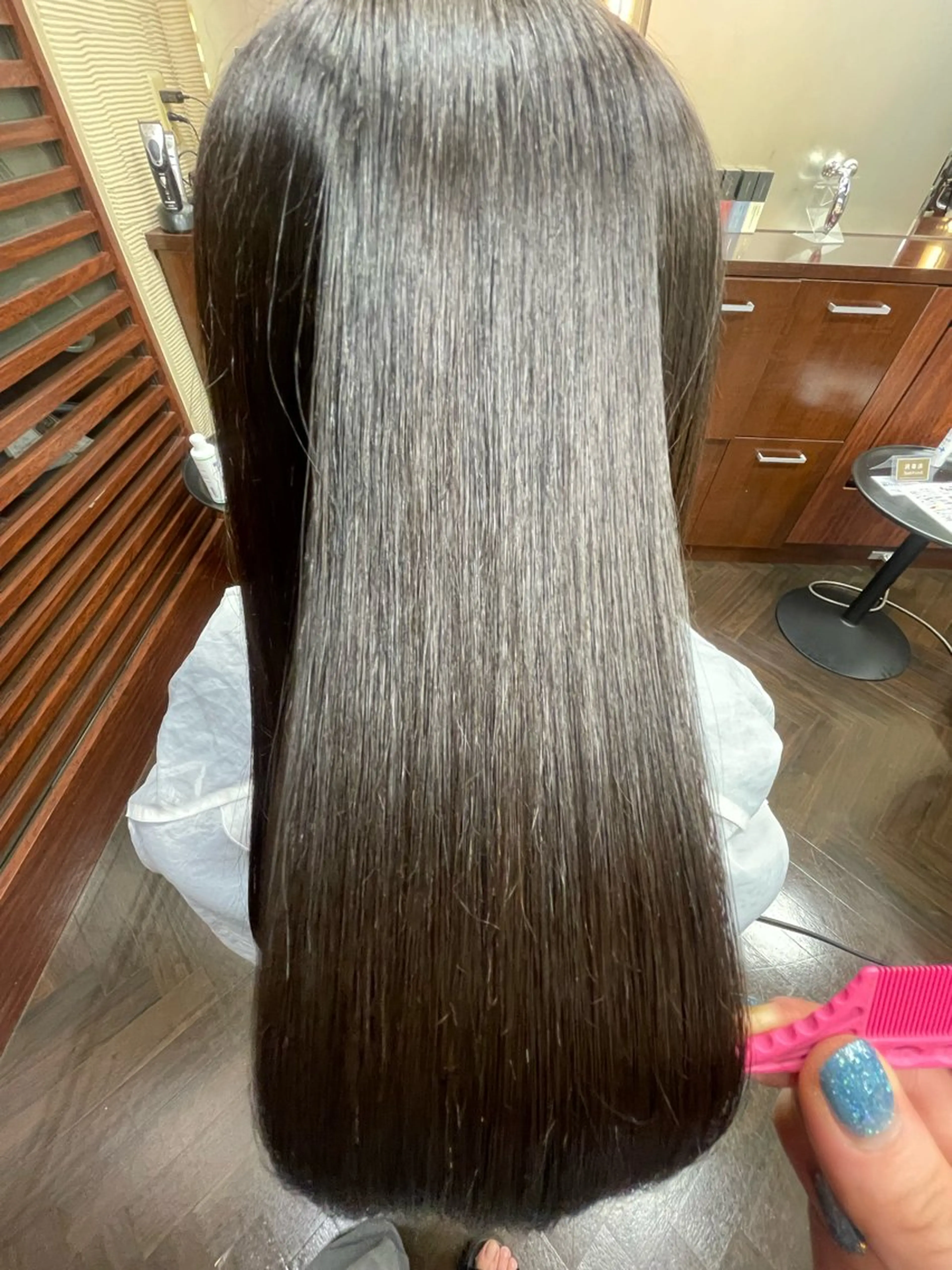ロング 縮毛矯正 トリートメント アリヤマ メイカのヘアスタイル