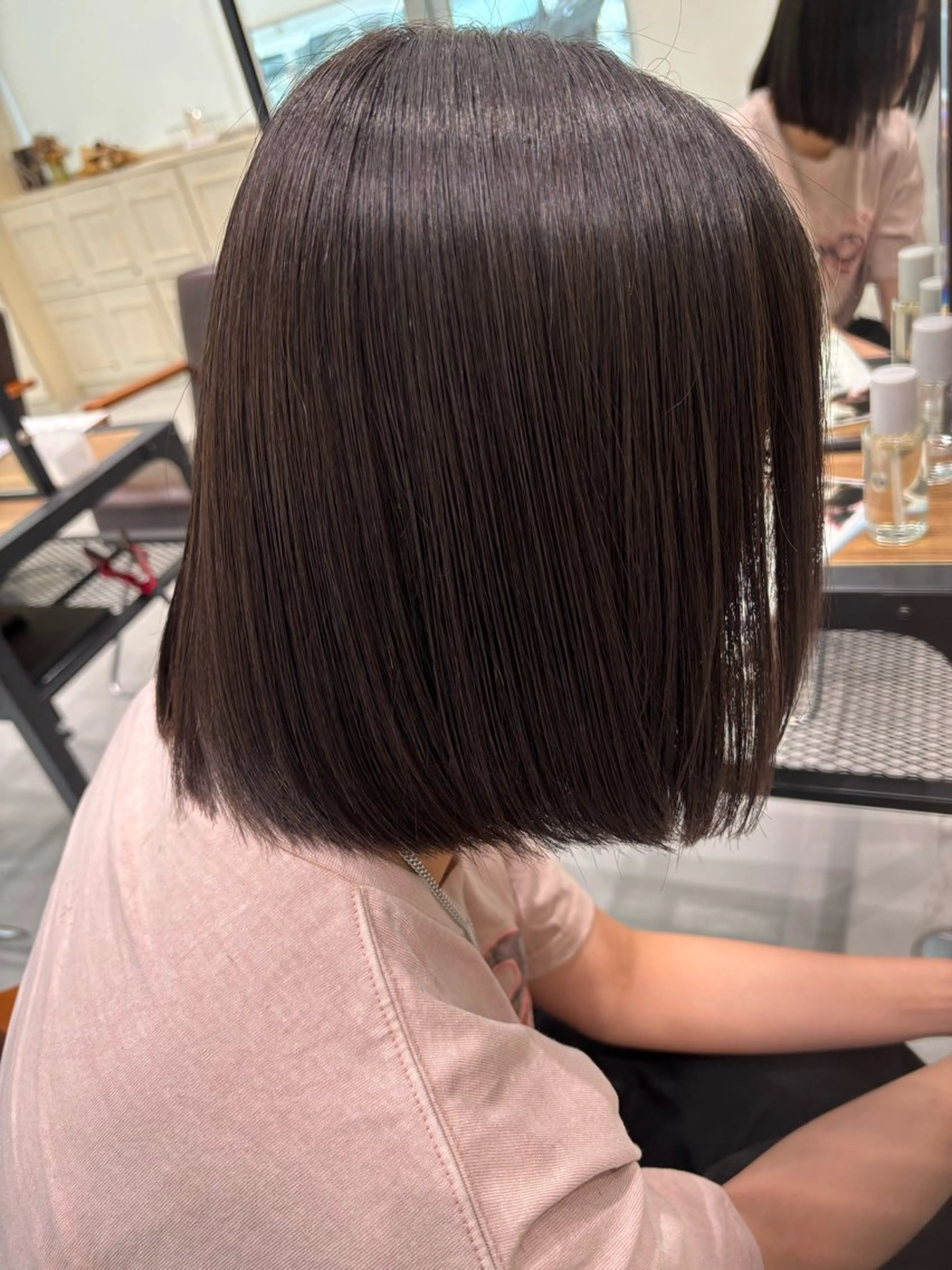ミディアム 縮毛矯正 暖色カラー🫧🎀/ 戸塚咲のヘアスタイル