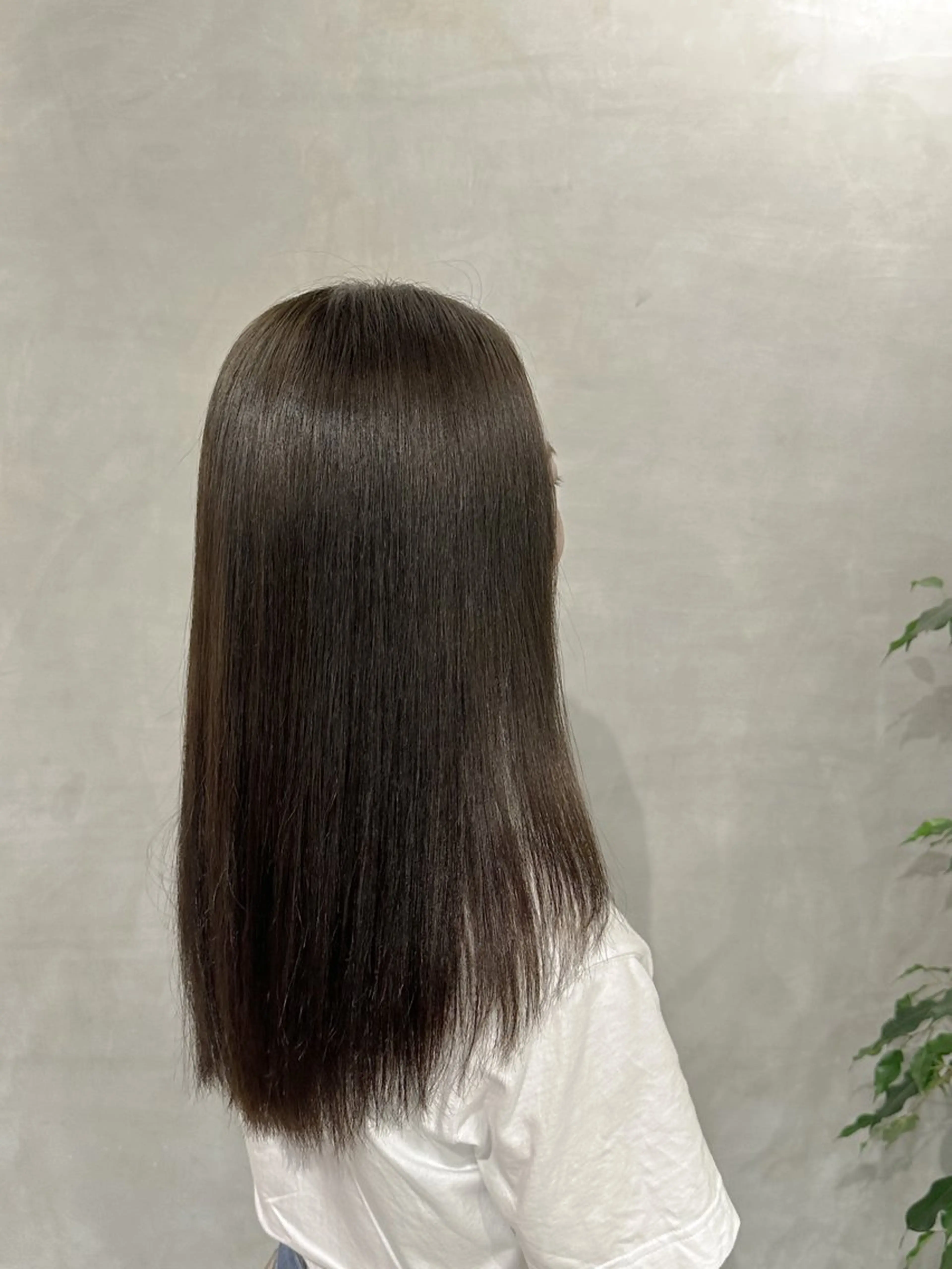 ロング カラー グレージュ オリーブグレージュ オリーブグレー 韓国レイヤー/酸性 ストレート/髪質改善のヘアスタイル