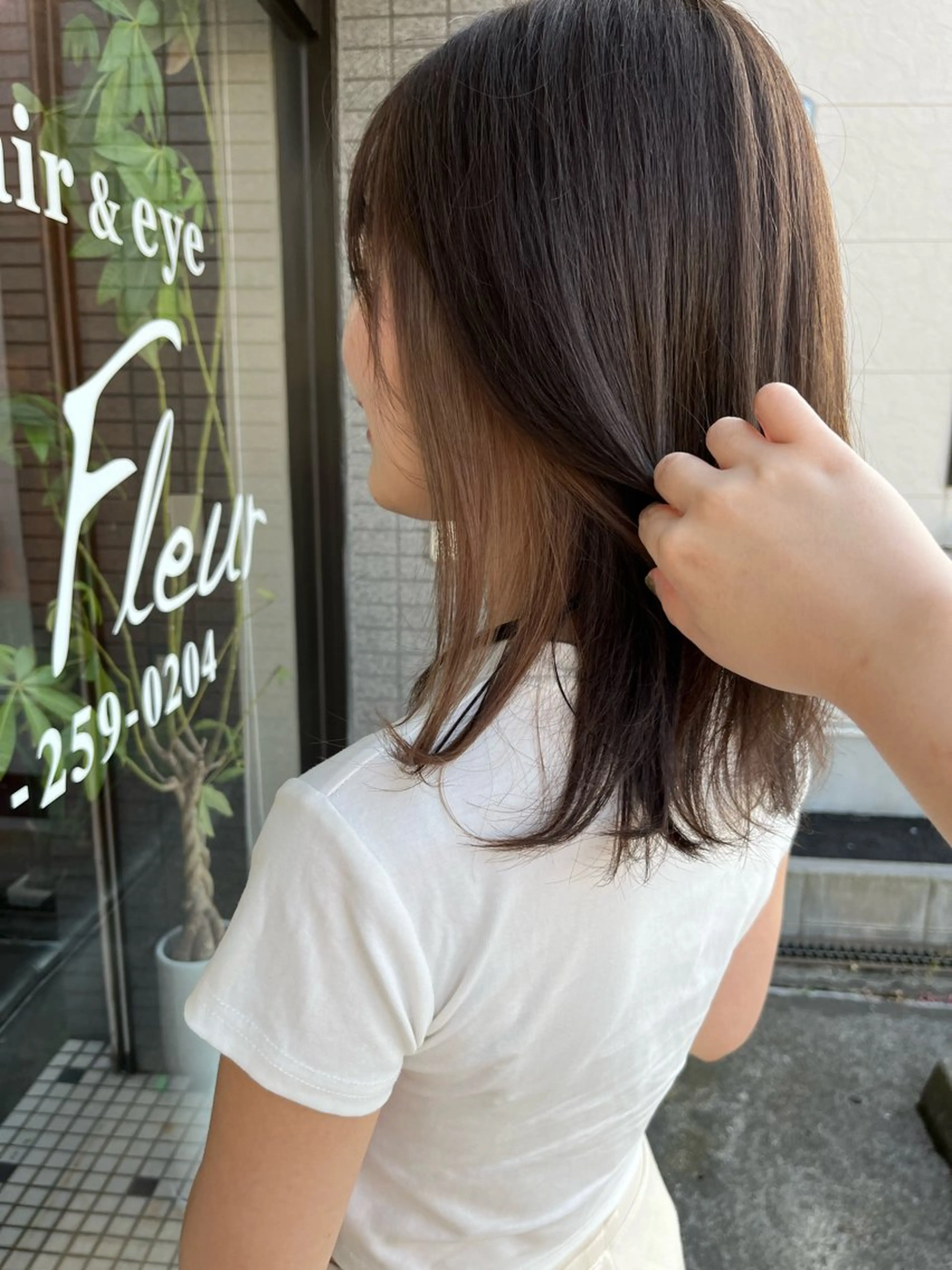 ミディアム ヘアカラー Un Fleur所属・立野 希沙のヘアスタイル