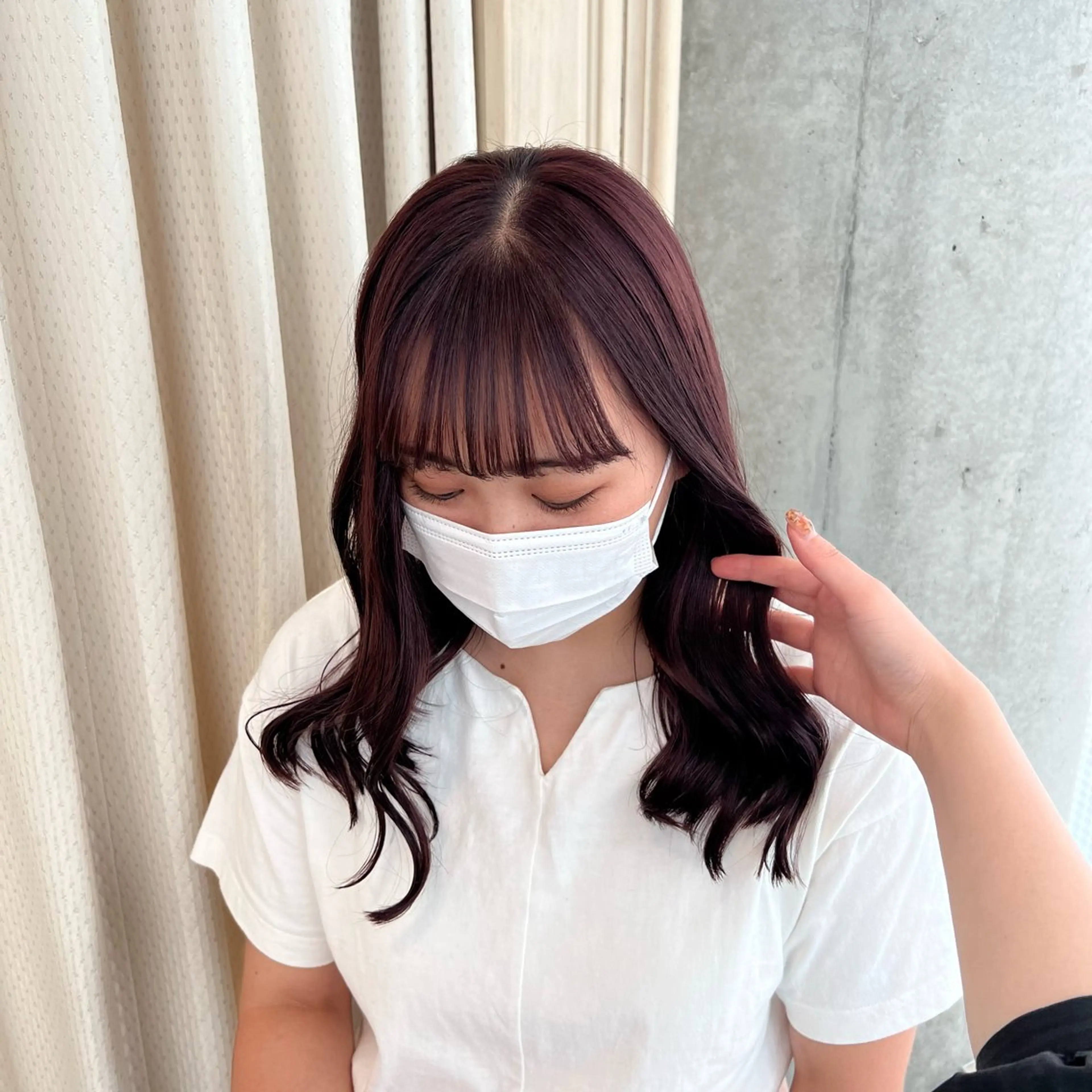 セミロング カラー ブリーチ レッドカラー SALOWIN川崎WEST店所属・🌷川崎/アレンジ/ 暖色ボブ/コトネ🌷のヘアスタイル