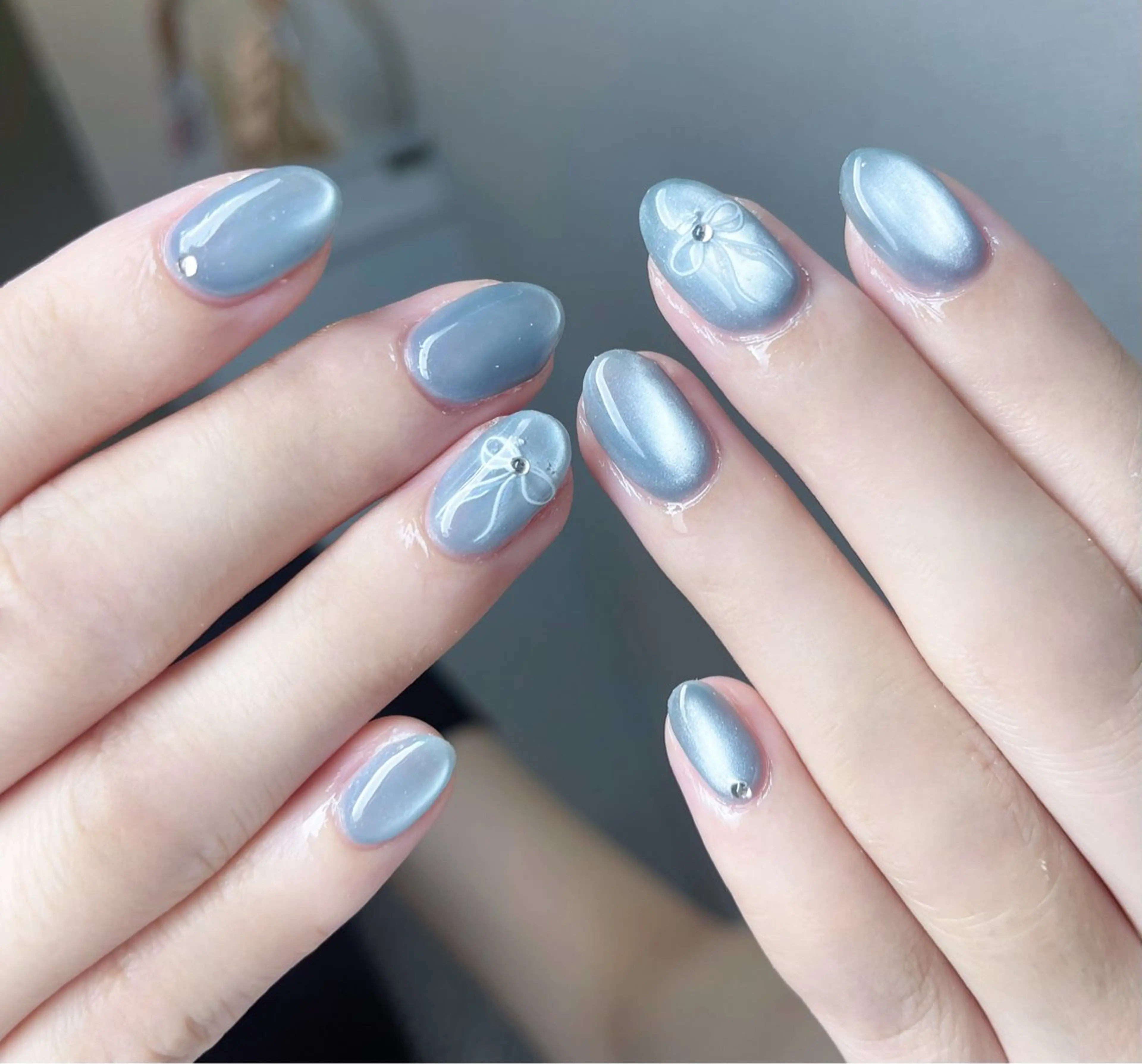 ネイル フットネイル フレンチネイル グラデーション キラキラネイル マグネットネイル Lina nail Lina nailのネイルデザイン