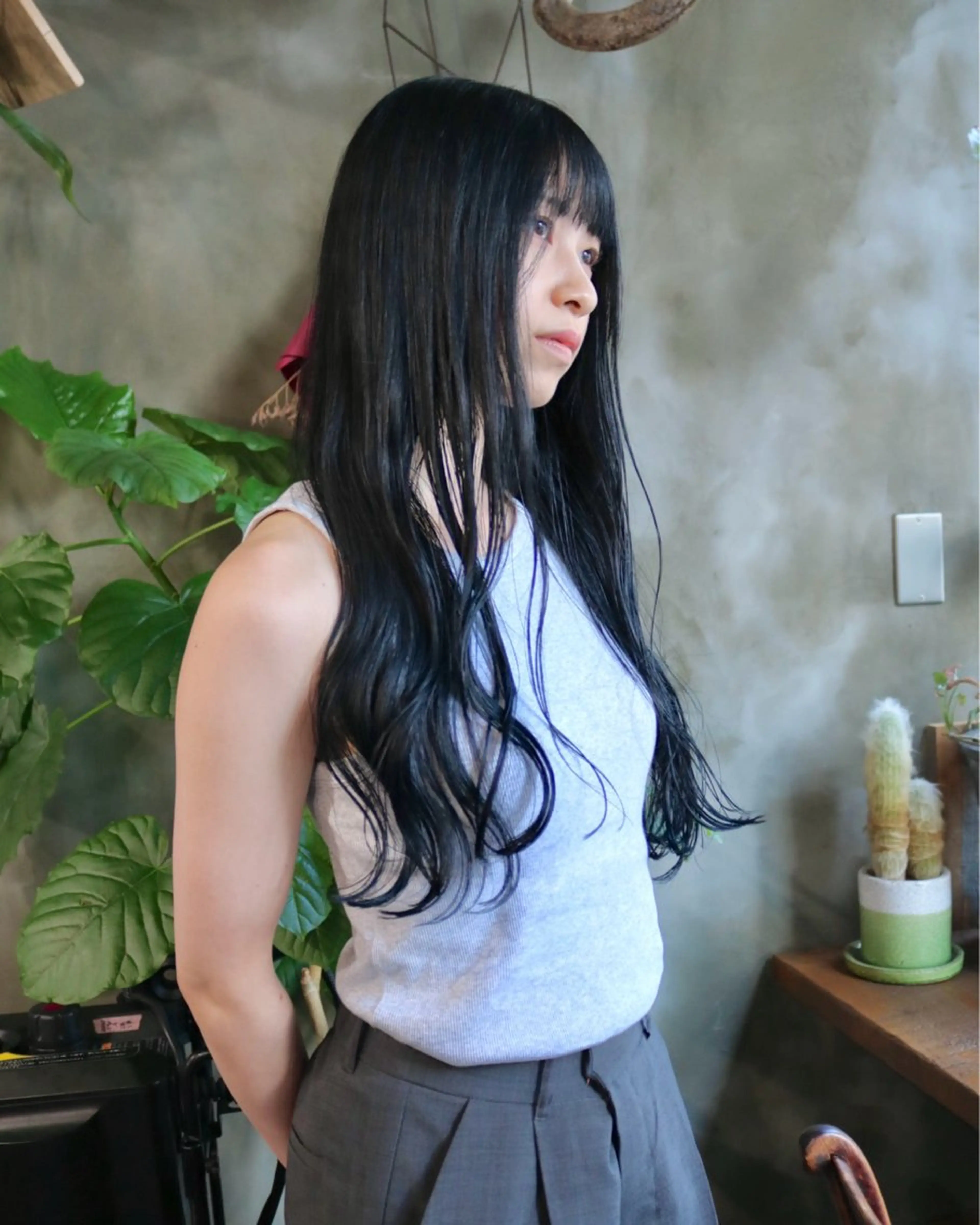 ロング カラー カット ヘアカラー トリートメント 木村陸弥 透明感/赤み消しのヘアスタイル