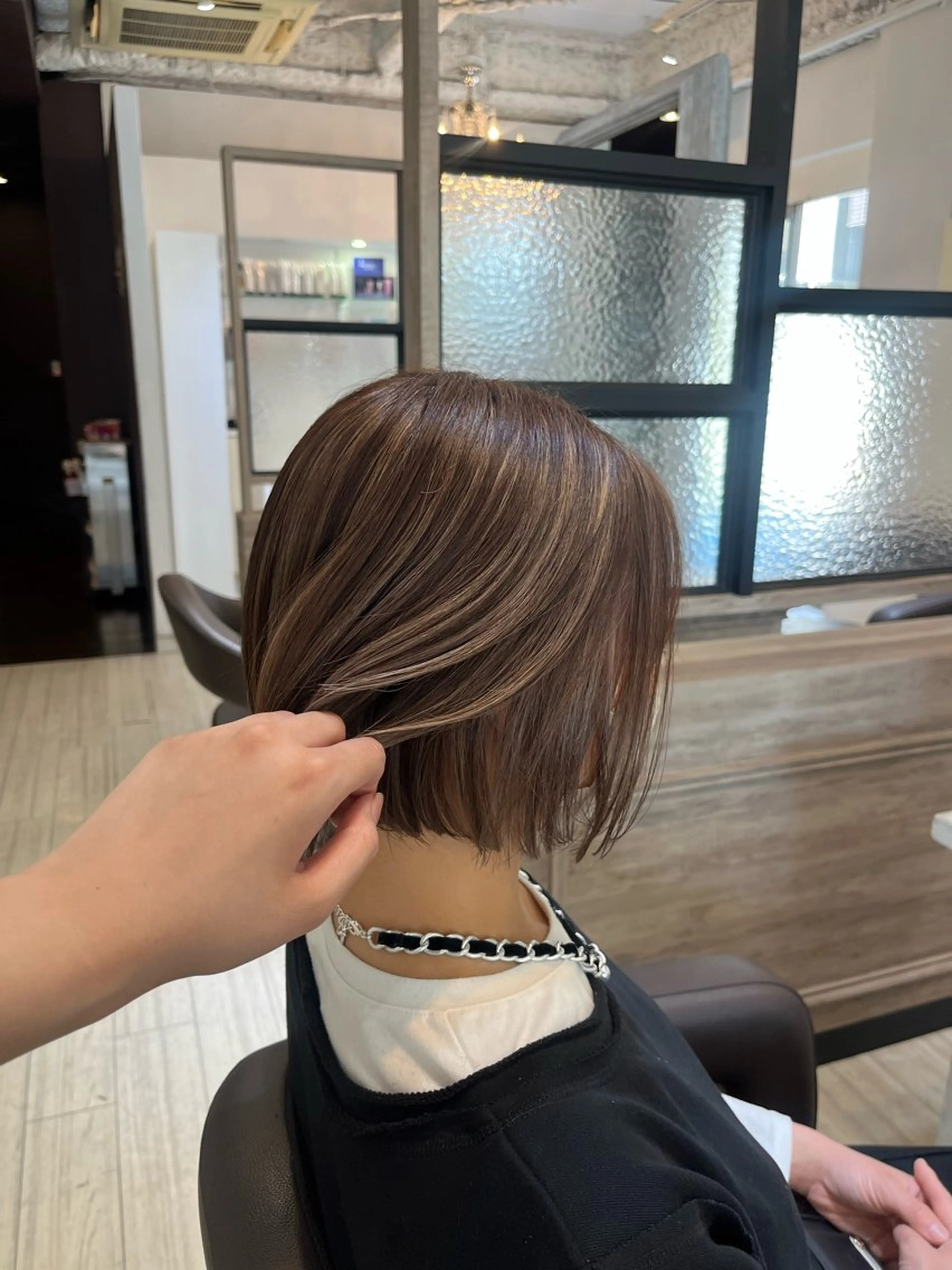 ショート カラー カット ヘアカラー トリートメント インナー/オリーブ/ ハイライト/渚沙🔗のヘアスタイル