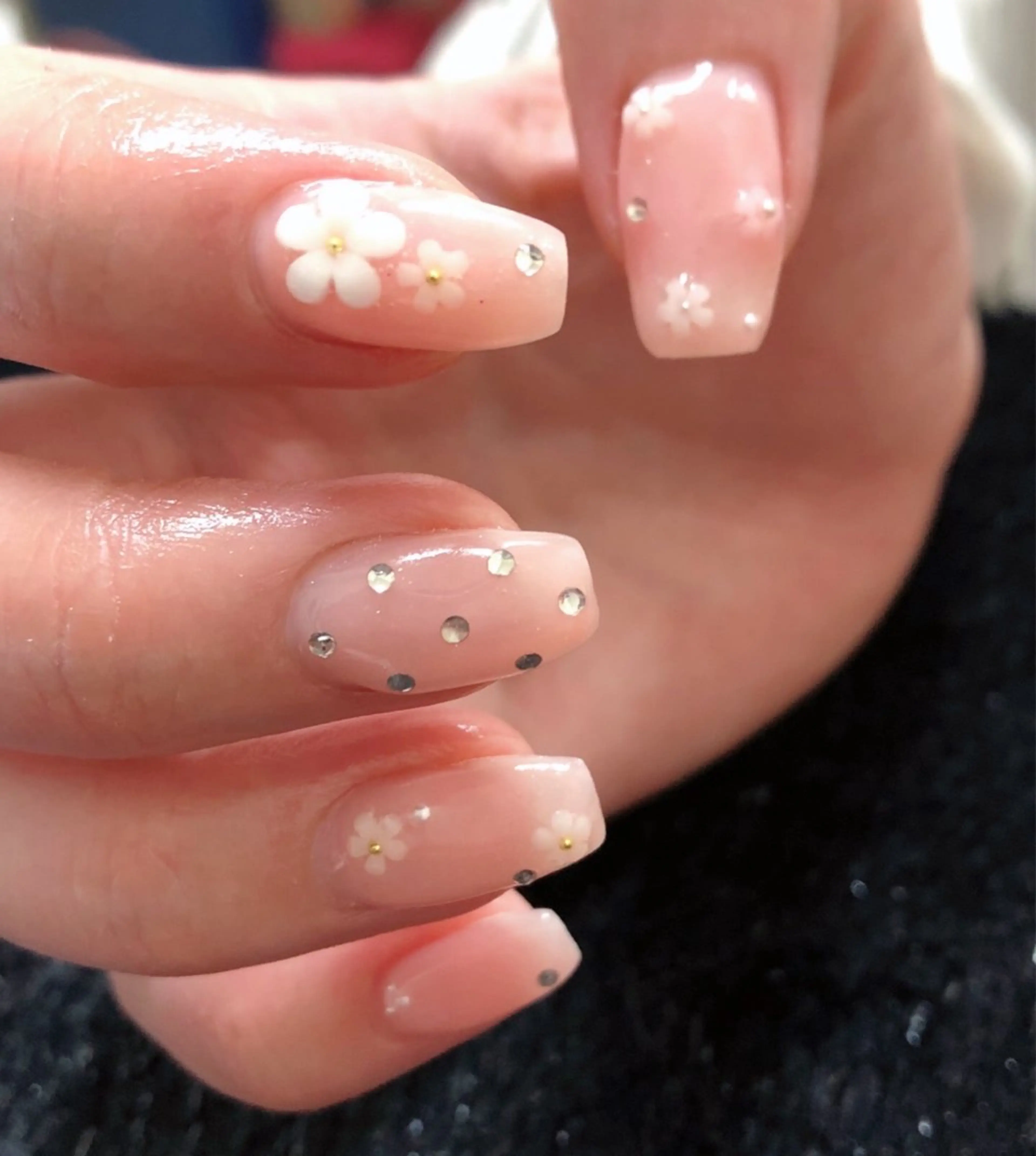 ネイル フレンチネイル ジェルネイル ガラスフレンチ グラデーション 韓国ネイル 大門浜松町 ネイルのネイルデザイン