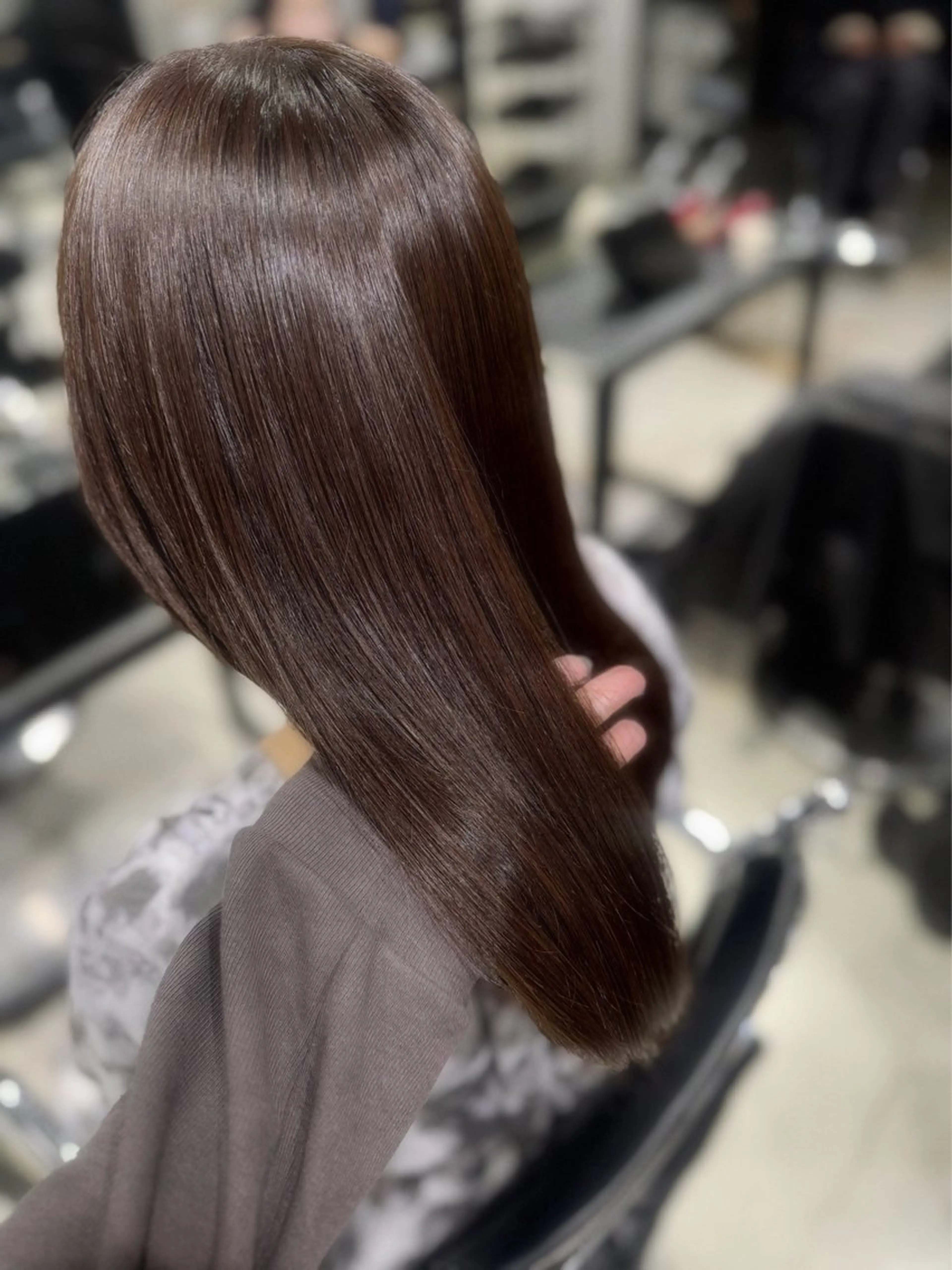 ロング カラー パーマ ヘアアレンジ カット ヘアカラー トリートメント ヘアセット 透明感/オリーブ/ グレージュ/YUKAのヘアスタイル