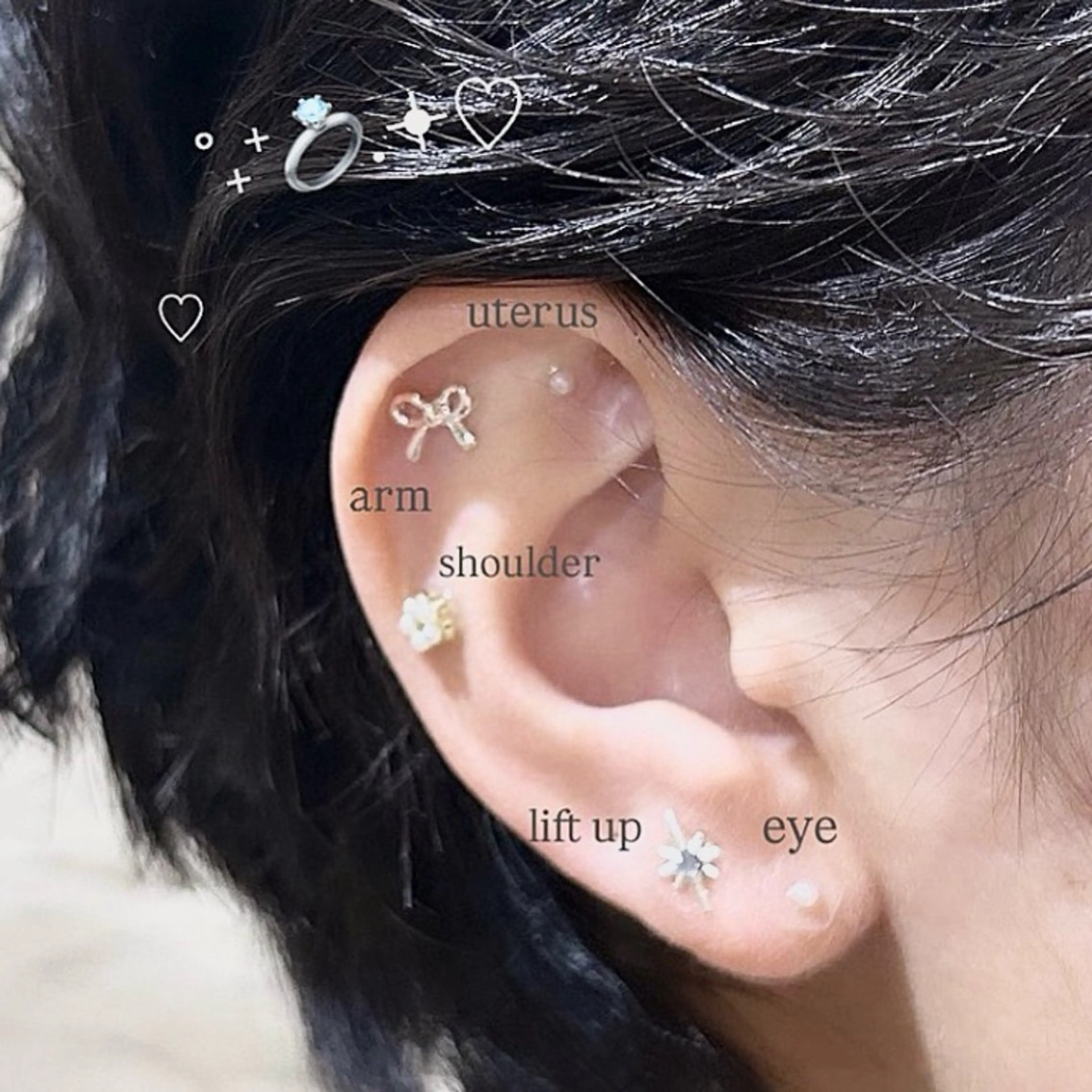 ₊ 耳ツボ𝗝𝗲𝘄𝗲𝗹𝗿𝘆 🩰💎♡(両耳5粒~)💍の写真