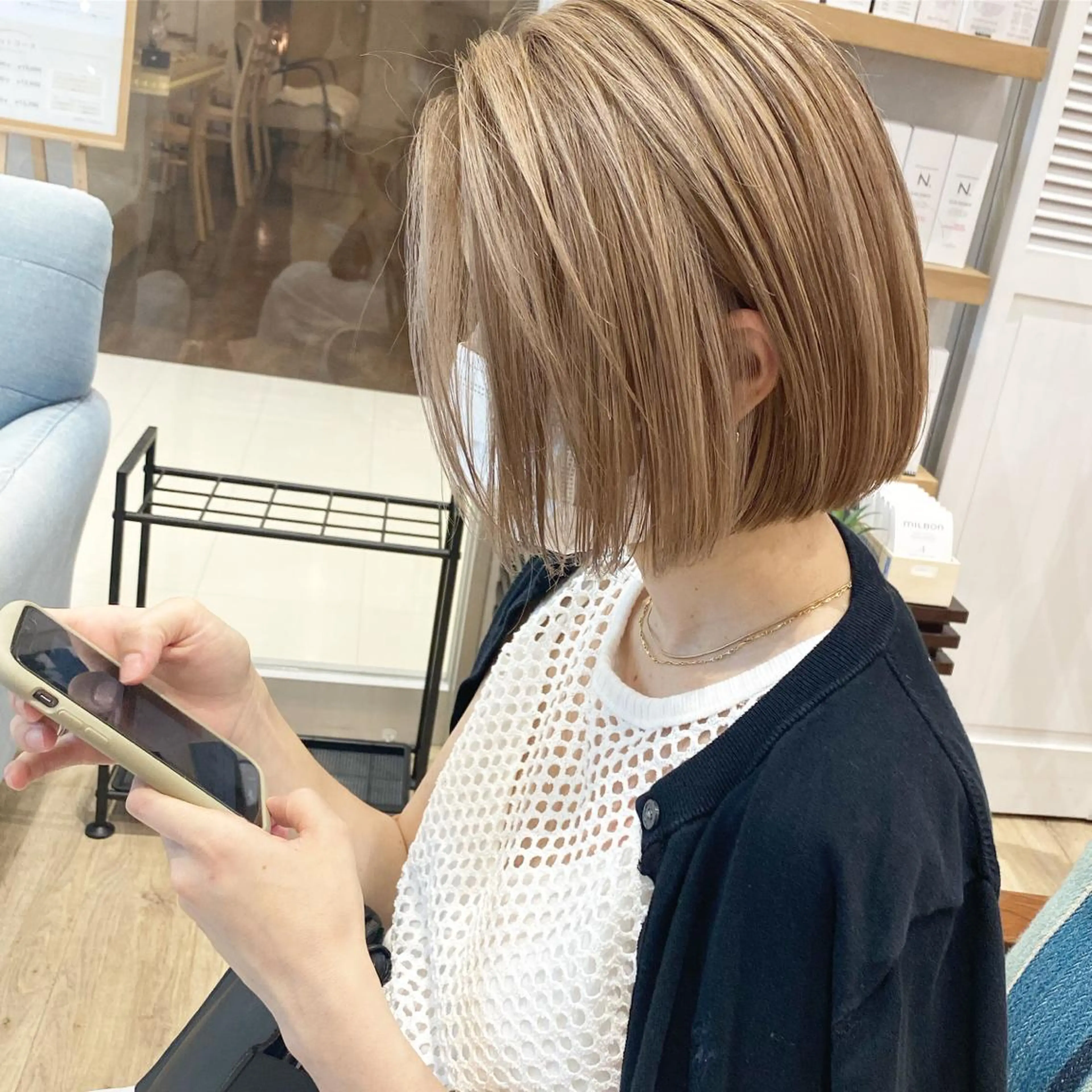 ミディアム カラー ベージュカラー ヘアカラー トリートメント デザインカラー 店長🌈annaのヘアスタイル