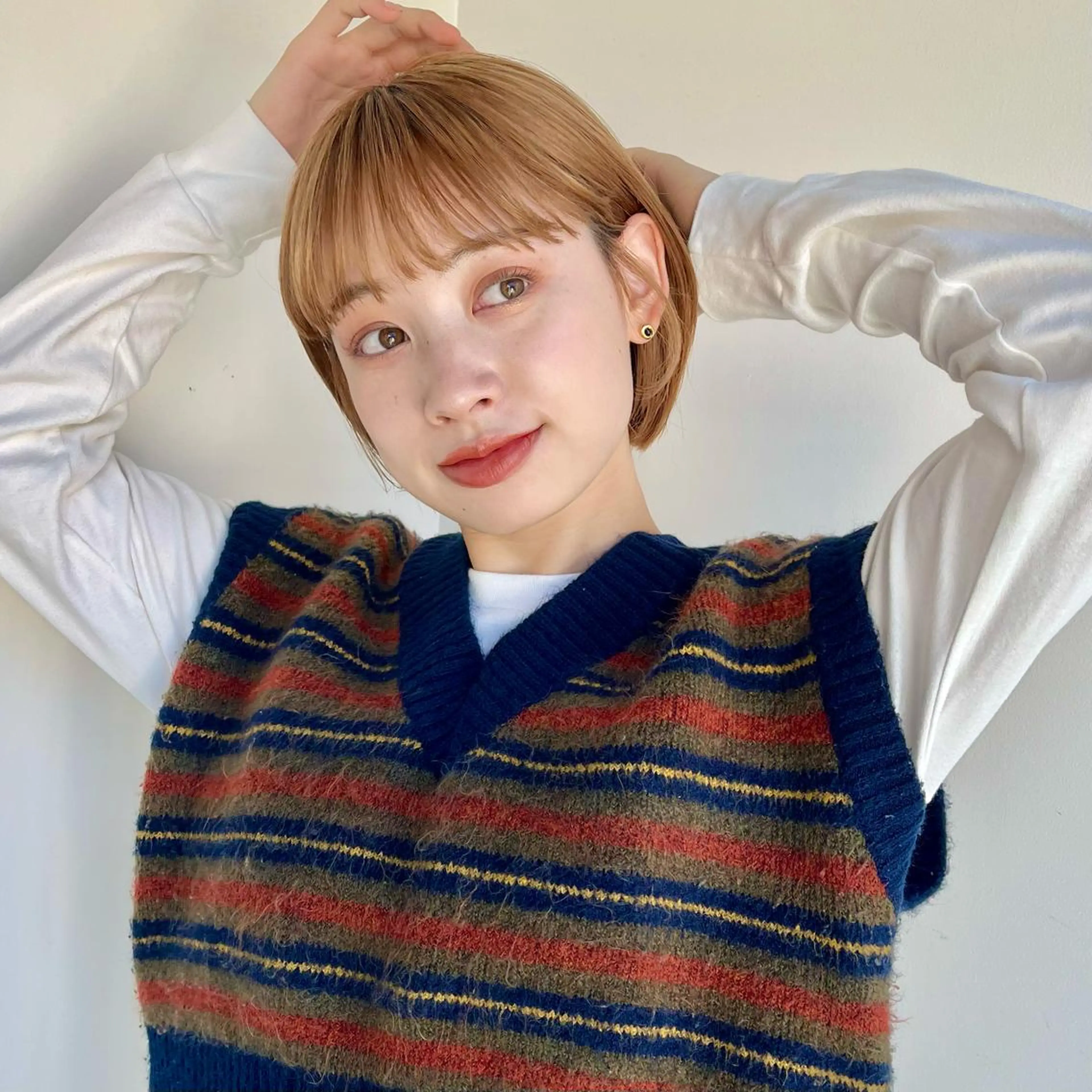 ショート ショートボブ 丸みショート ボブ ショートヘア あやめ【顔まわり/レ イヤー/柔らかカラ】のヘアスタイル
