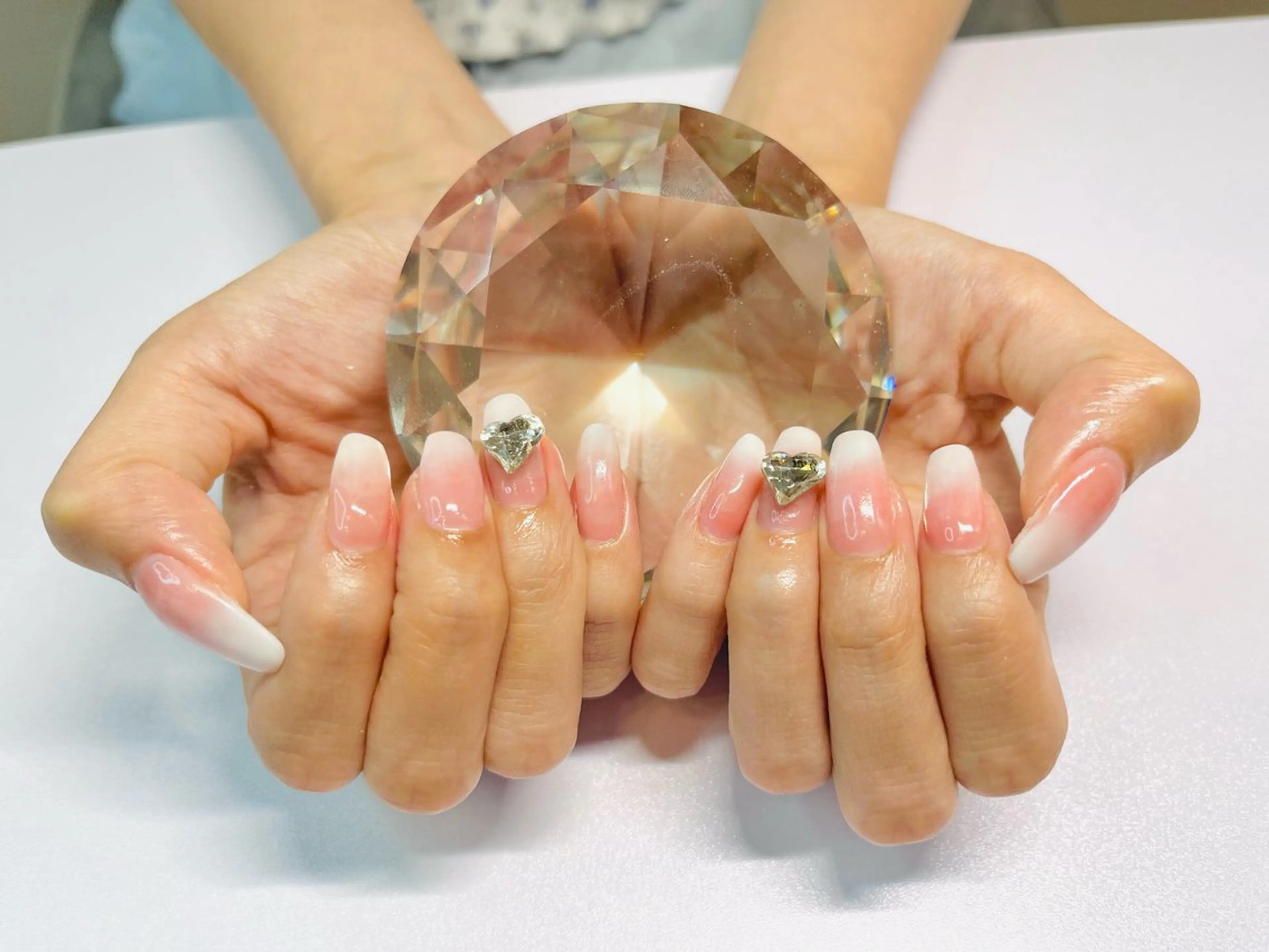 ネイル グラデーション ハート オフィスネイル シンプルネイル ワンホンネイル ハンドネイル N's Nailのネイルデザイン