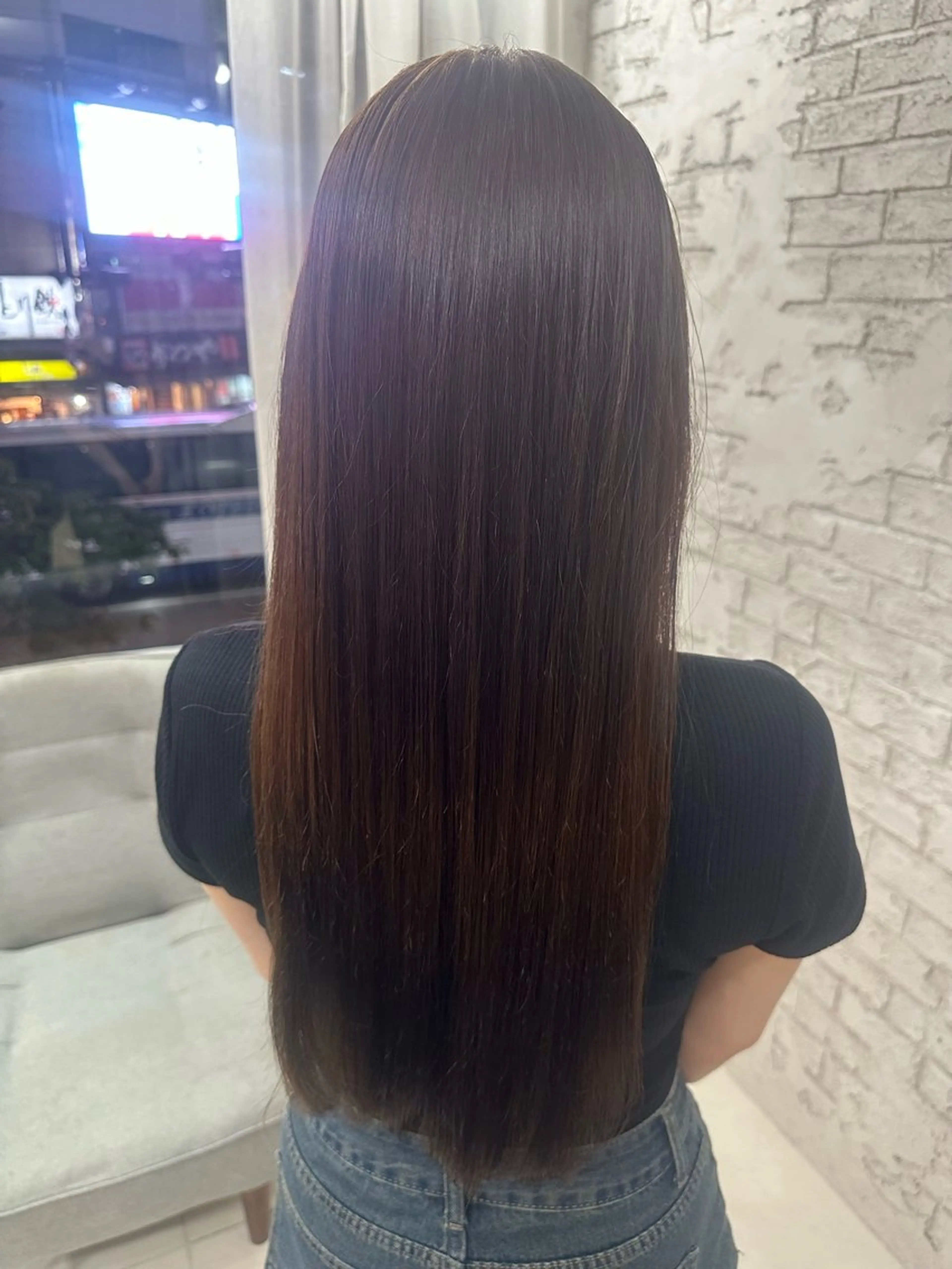 ロング ヘアカラー トリートメント カラー･縮毛モデル 募集中🤍REI🤍のヘアスタイル