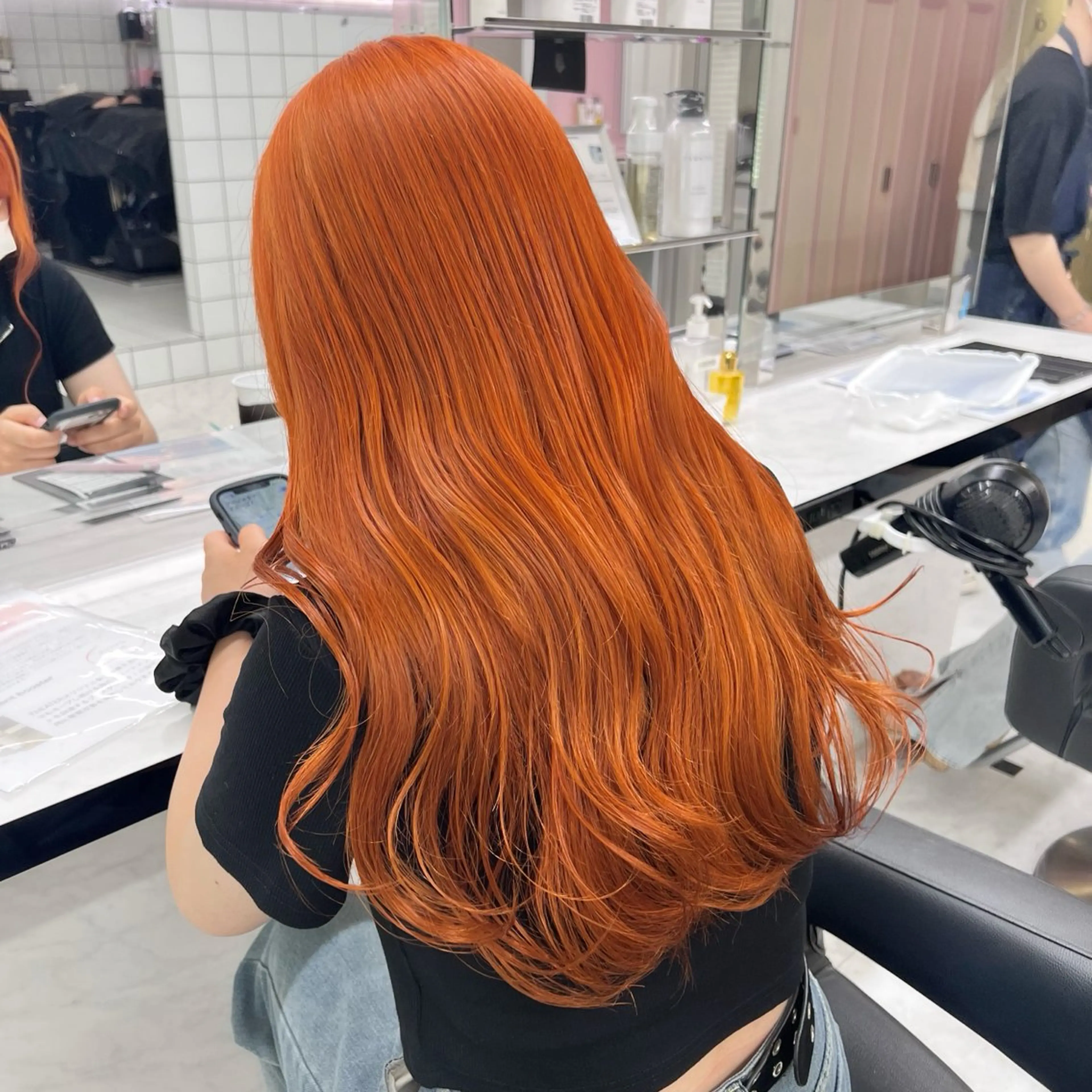 ミディアム カラー ヘアアレンジ オレンジ ヘアカラー トリートメント ヘッドスパ ヘアセット 💕上野美容師☁ ブリーチ💖サワのヘアスタイル