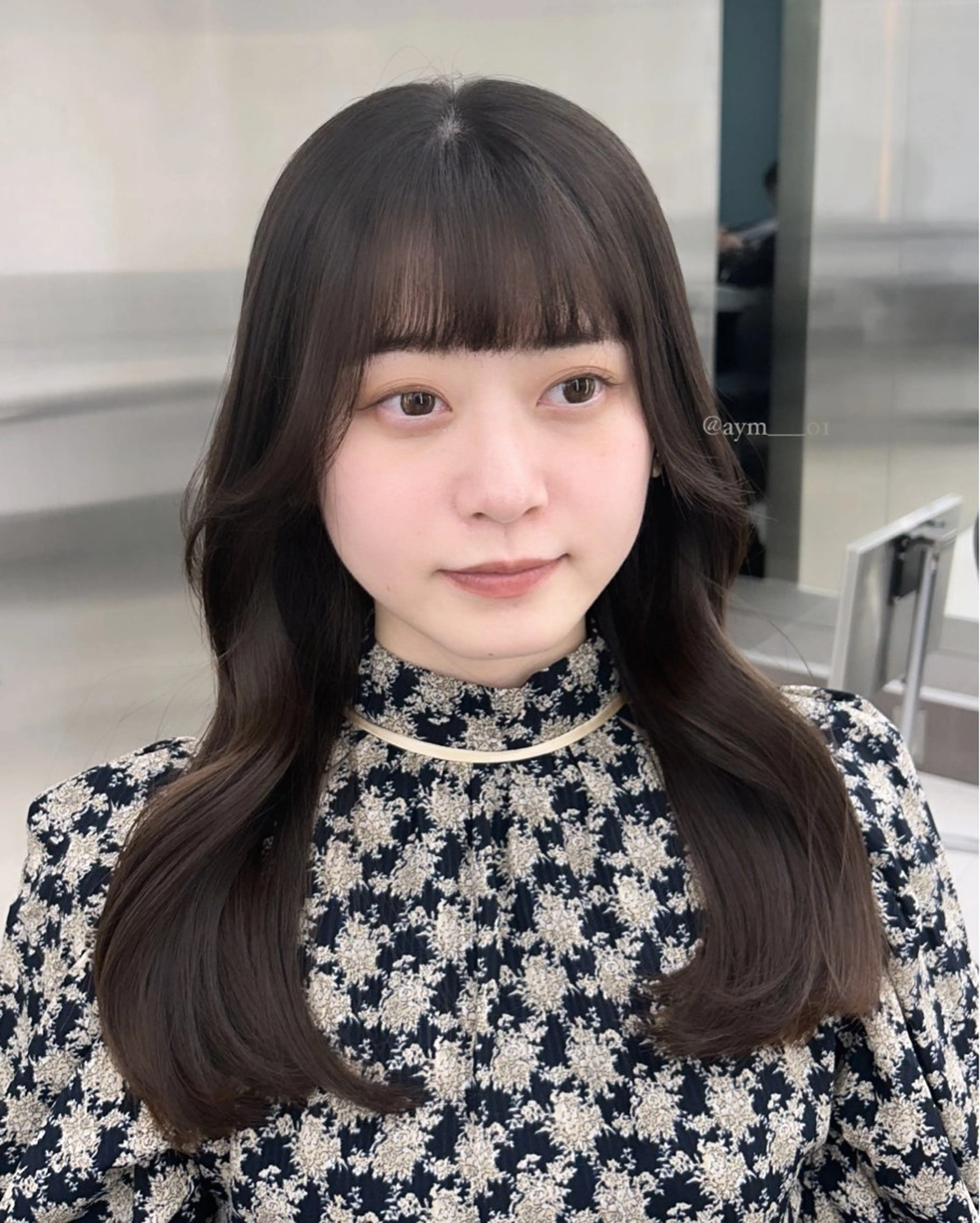 セミロング カット ヘアカラー トリートメント 韓国ヘア AYUMIのヘアスタイル
