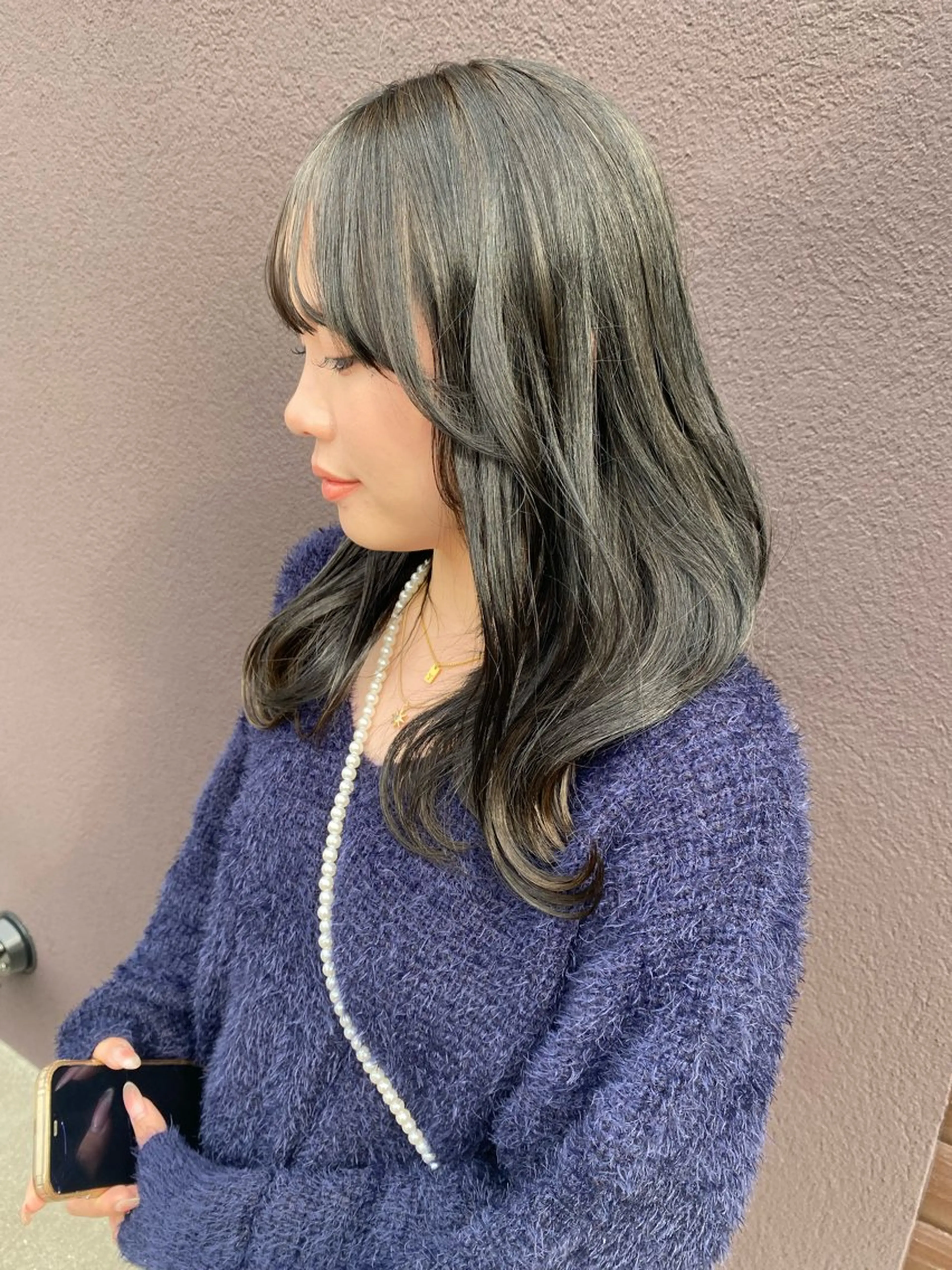 セミロング カット ヘアカラー トリートメント air flow   another lagoon所属・尾﨑 柊磨のヘアスタイル