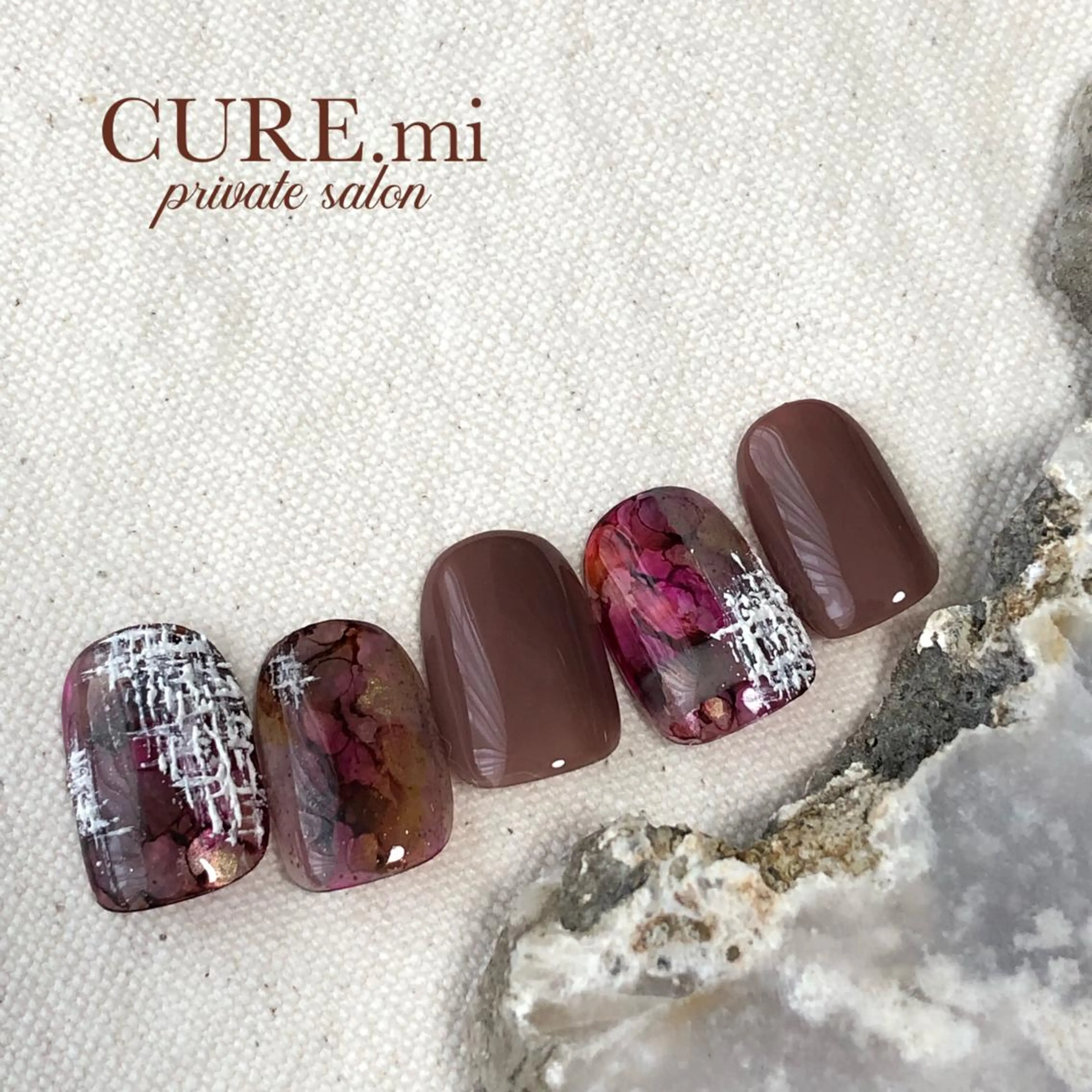 ネイル ブラウン ツイードネイル ハンドネイル ハンドケア 伊藤 美香のその他イメージ