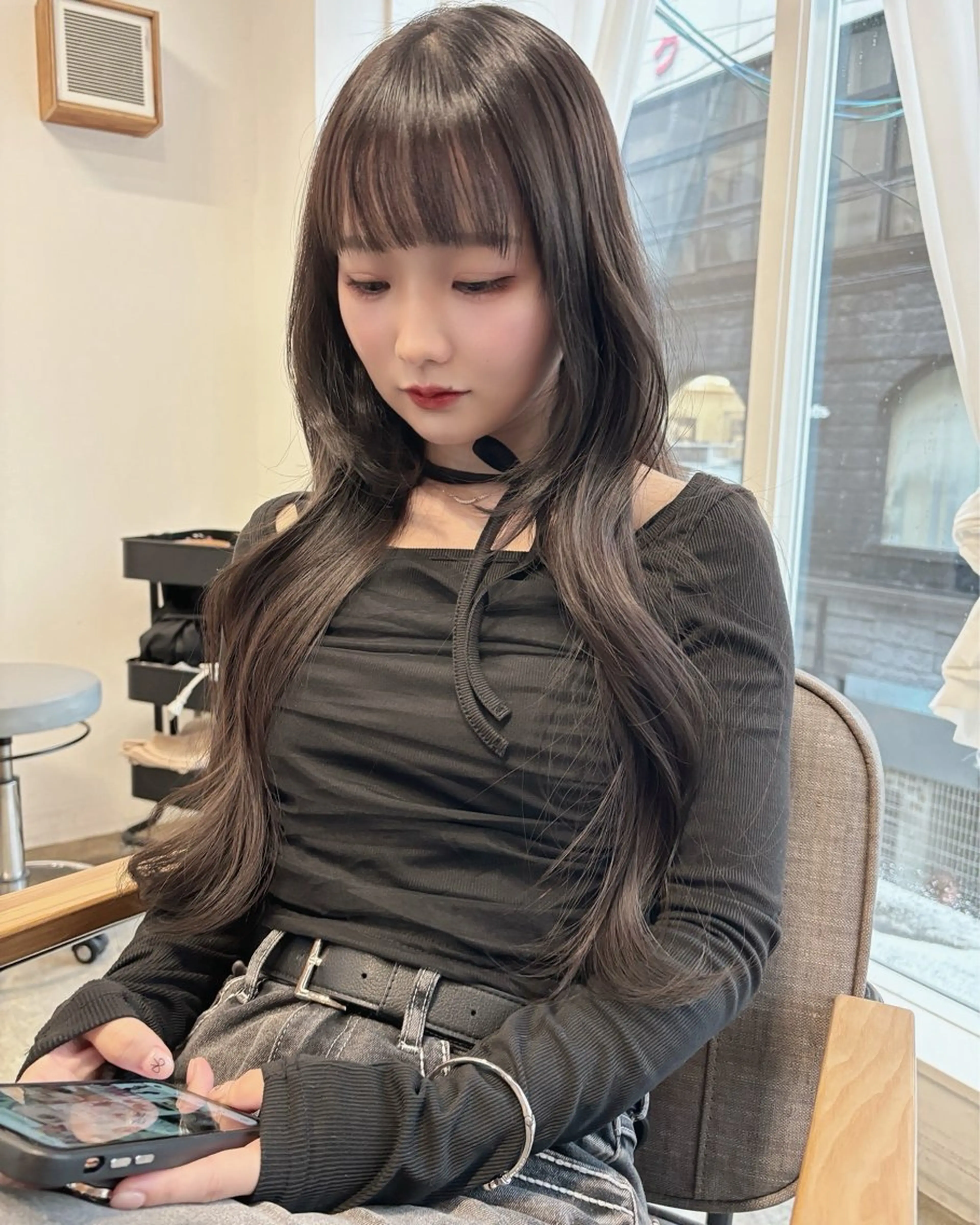ロング ロングレイヤー レイヤーカット ロング ヘアセット 【韓国レイヤーカット 特化】ハッシュカットのヘアスタイル