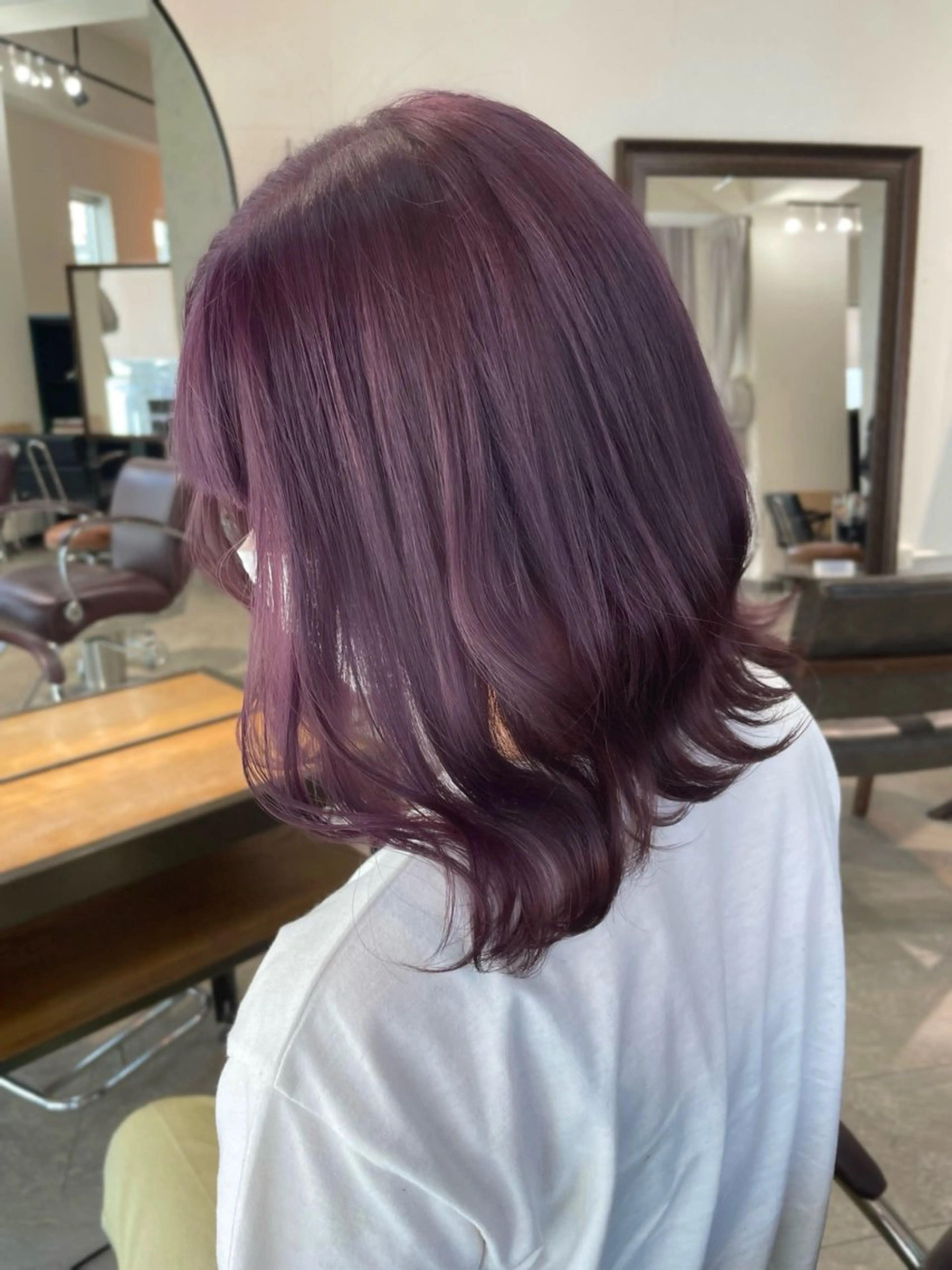 ミディアム カラー ヘアアレンジ 🎀ハイトーン・艶 カラー HANA🎀のヘアスタイル