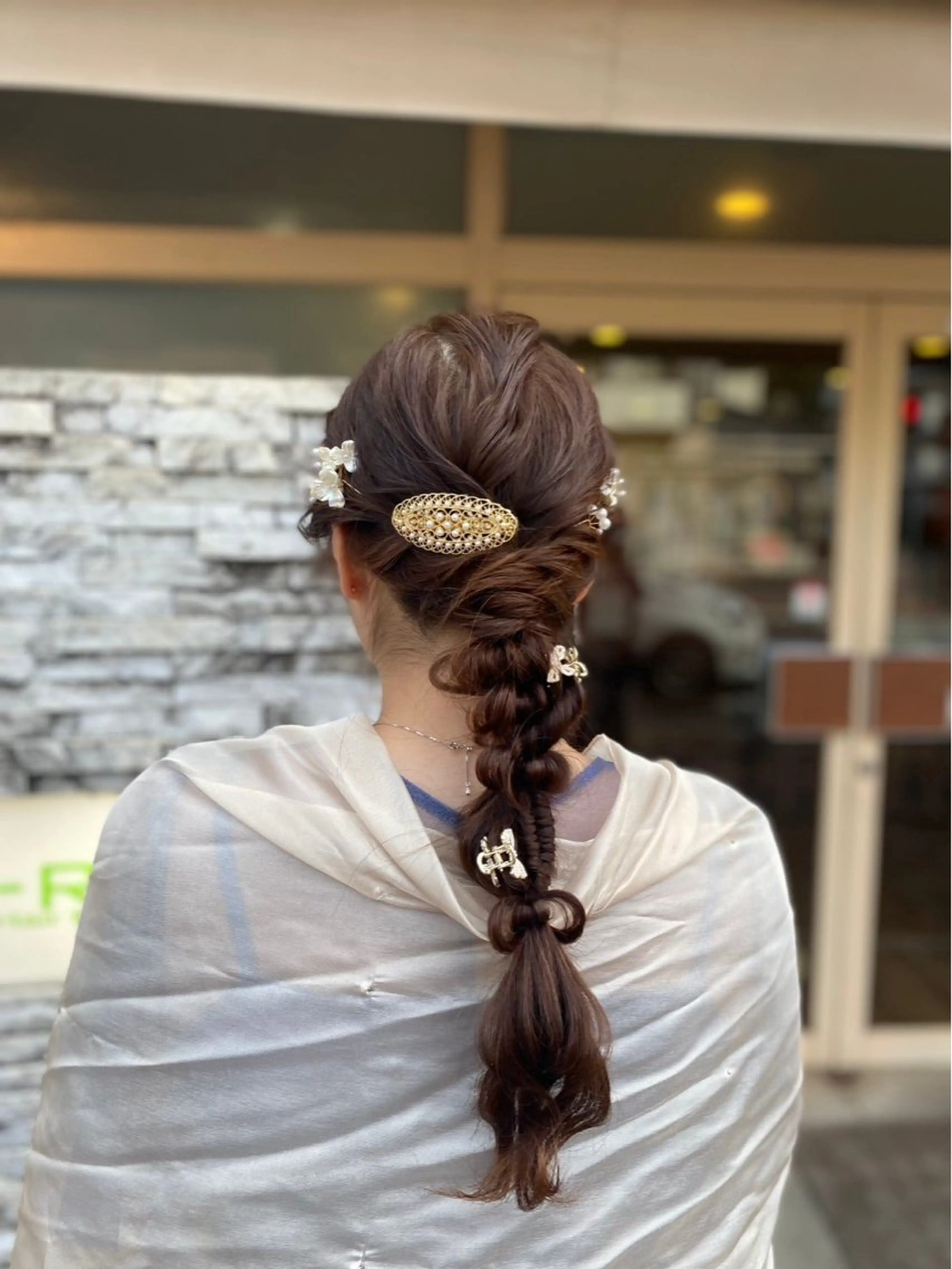 セミロング ヘアアレンジ 🧸ROMEO京橋 ほそいけいこ🧸のヘアスタイル