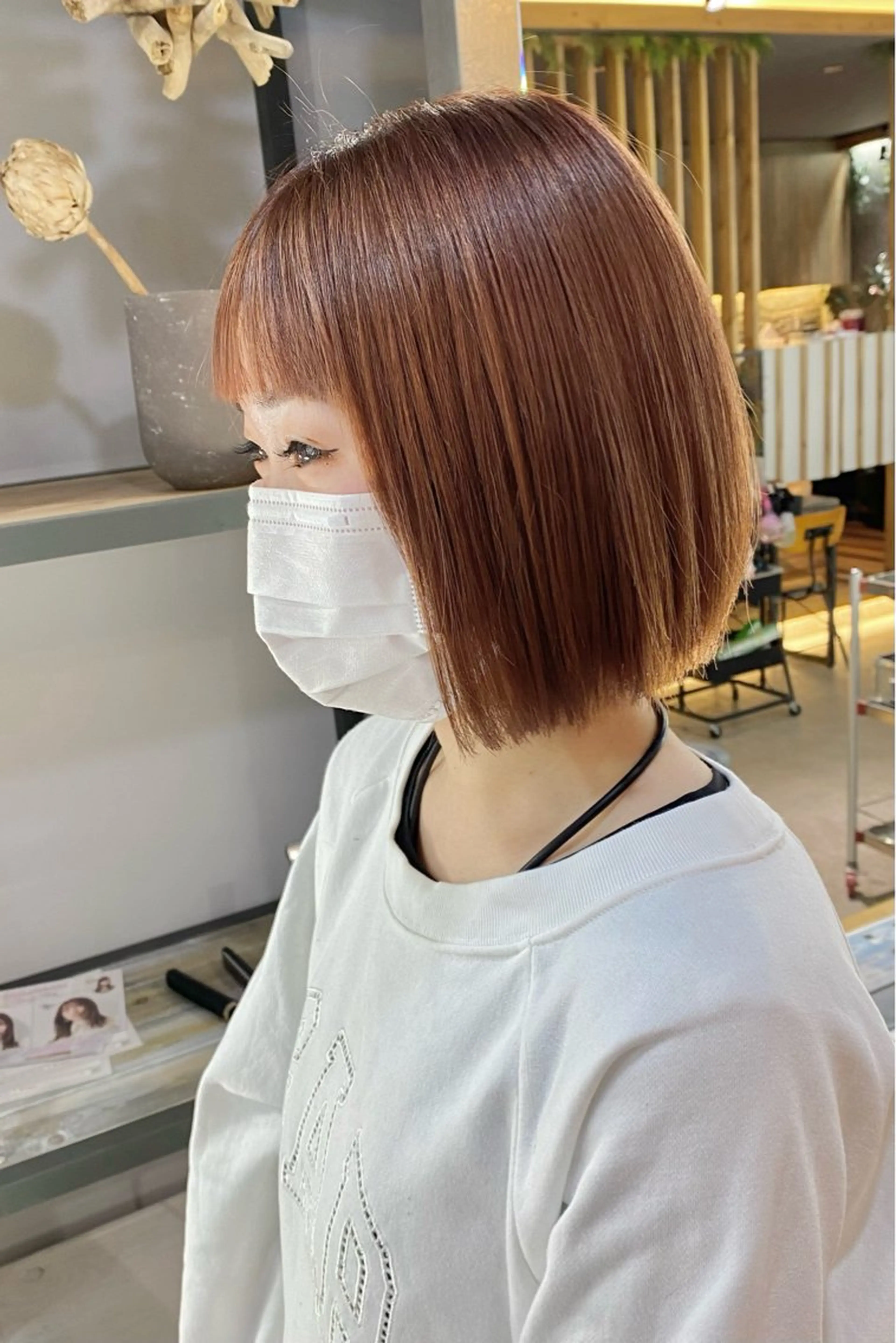 ミディアム カラー 菊地 紗矢のヘアスタイル