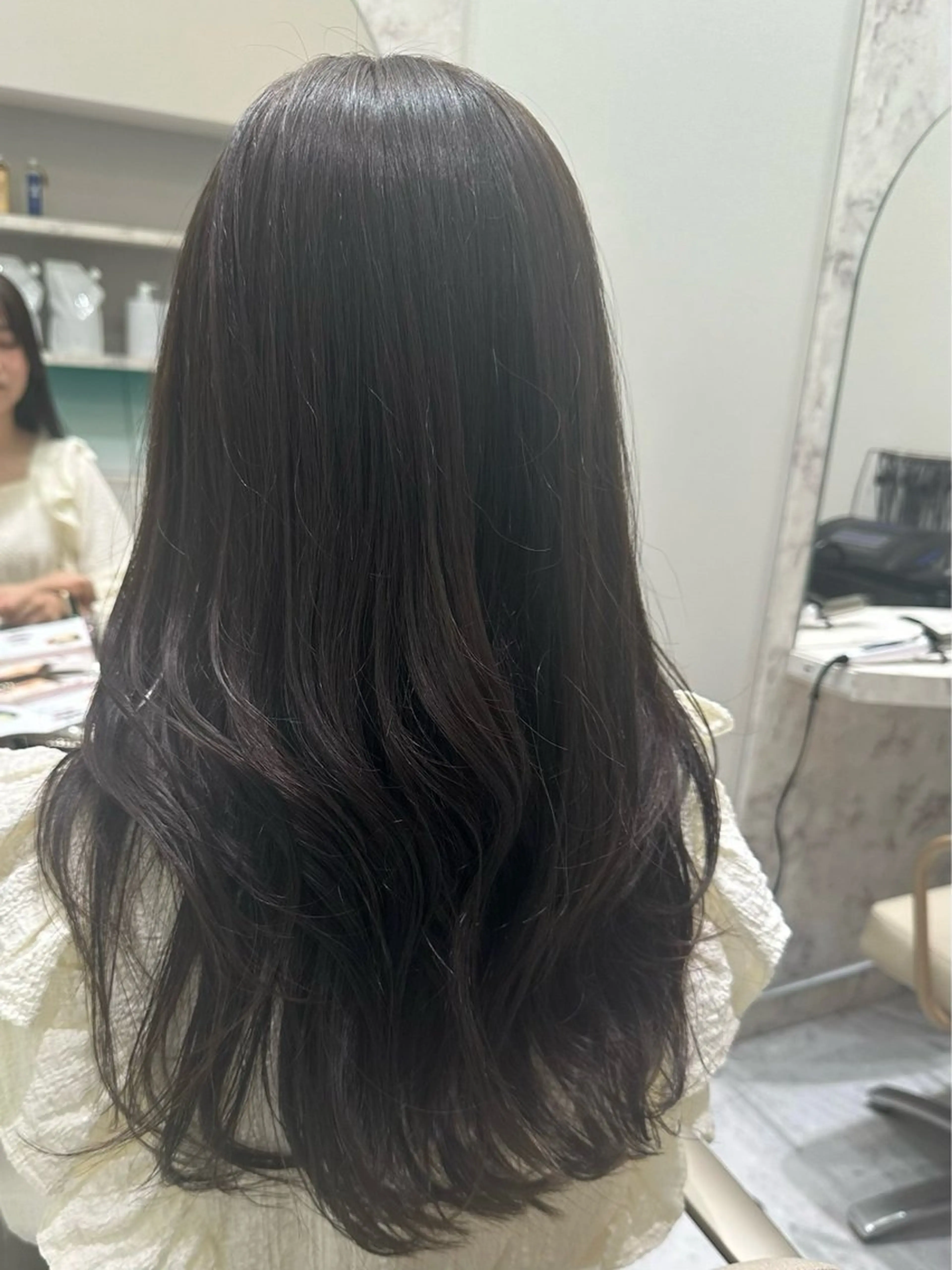 ロング カラー カット ヘアカラー トリートメント ヘッドスパ 韓国レイヤー✨ yasuko銀座のヘアスタイル