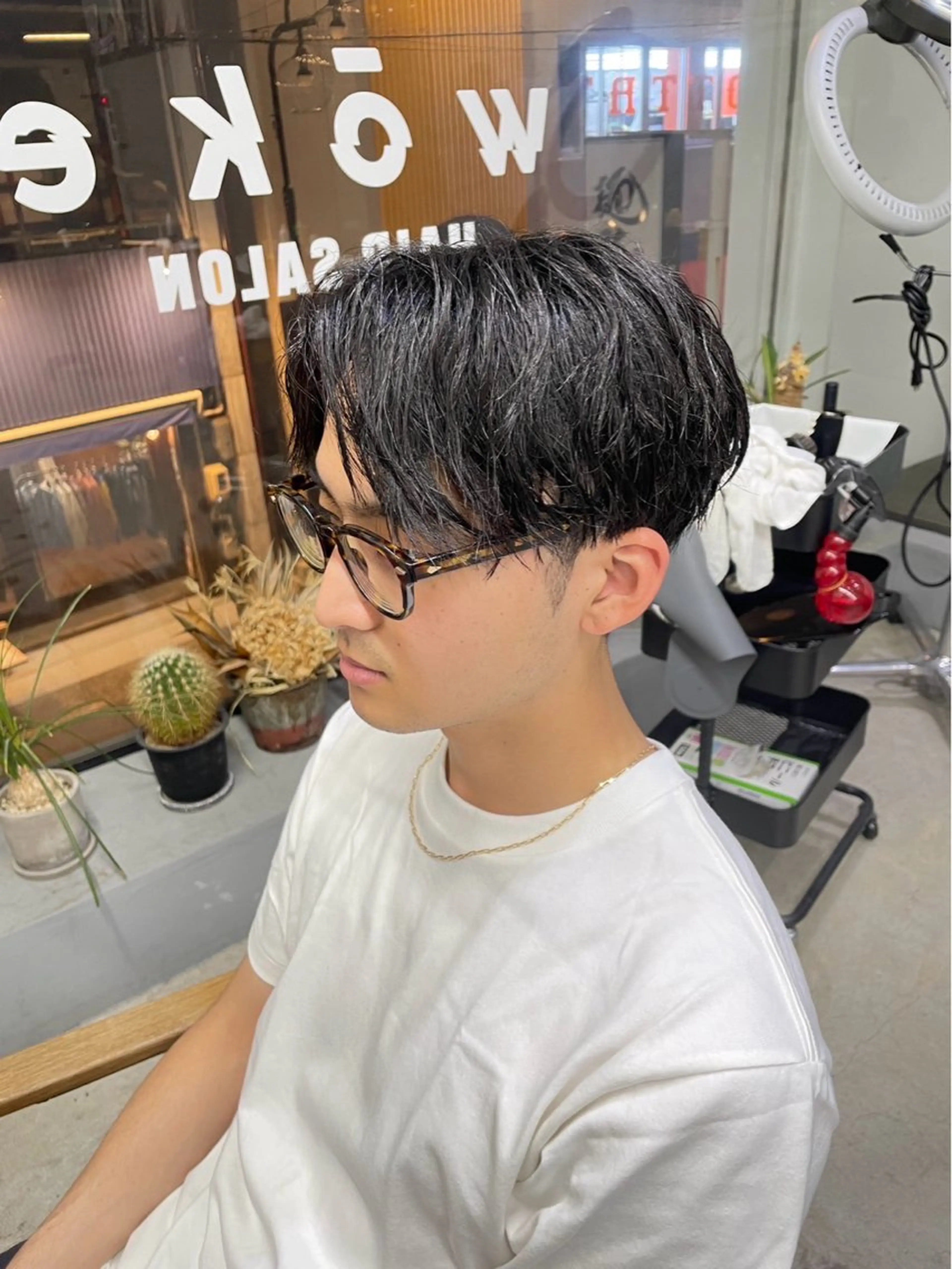 ショート パーマ メンズ カット パーマ メンズ専門サロン wokeのヘアスタイル