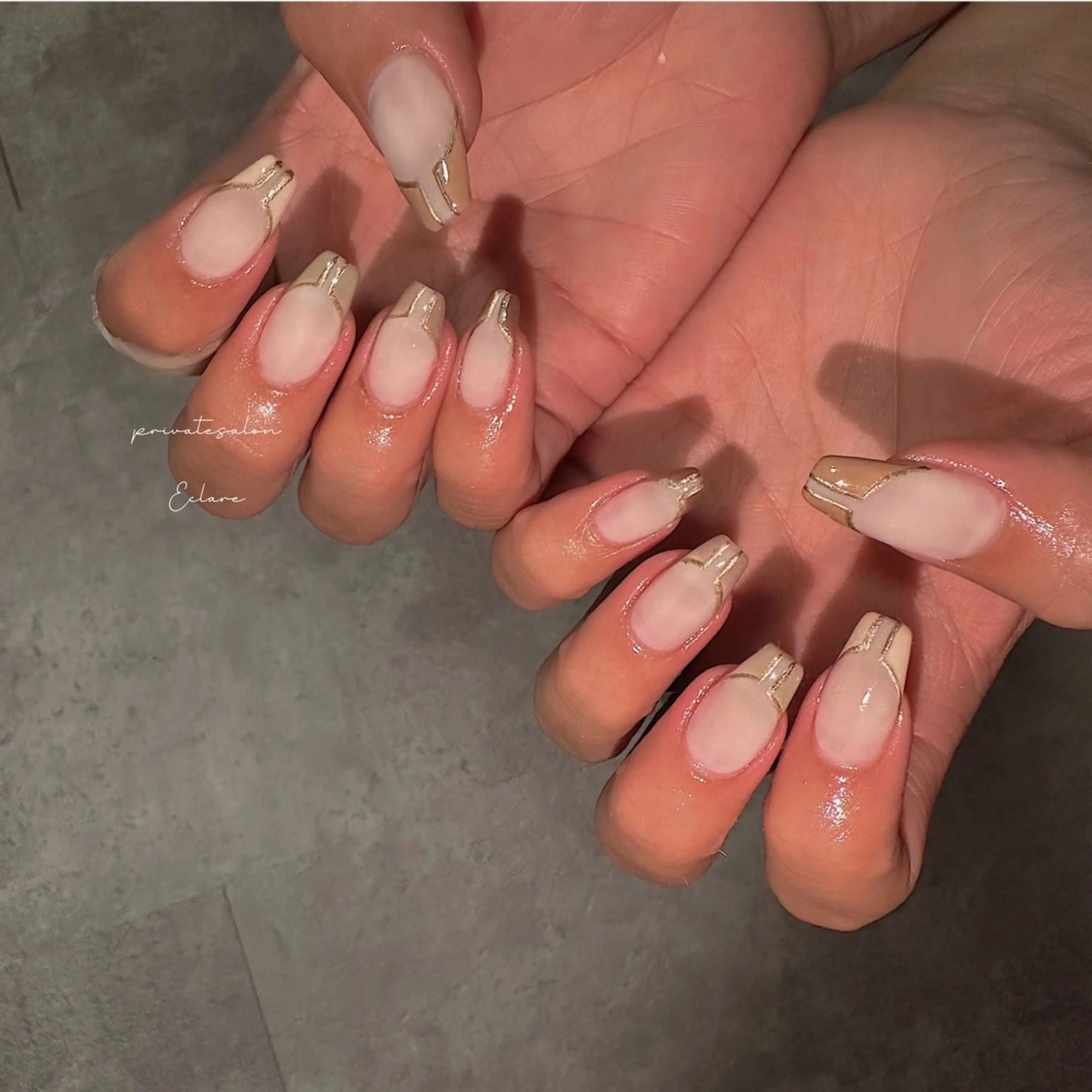 ネイル グラデーション ハート 韓国ネイル マグネットネイル ニュアンスネイル ハンドネイル Nail Salon ECLAREのネイルデザイン