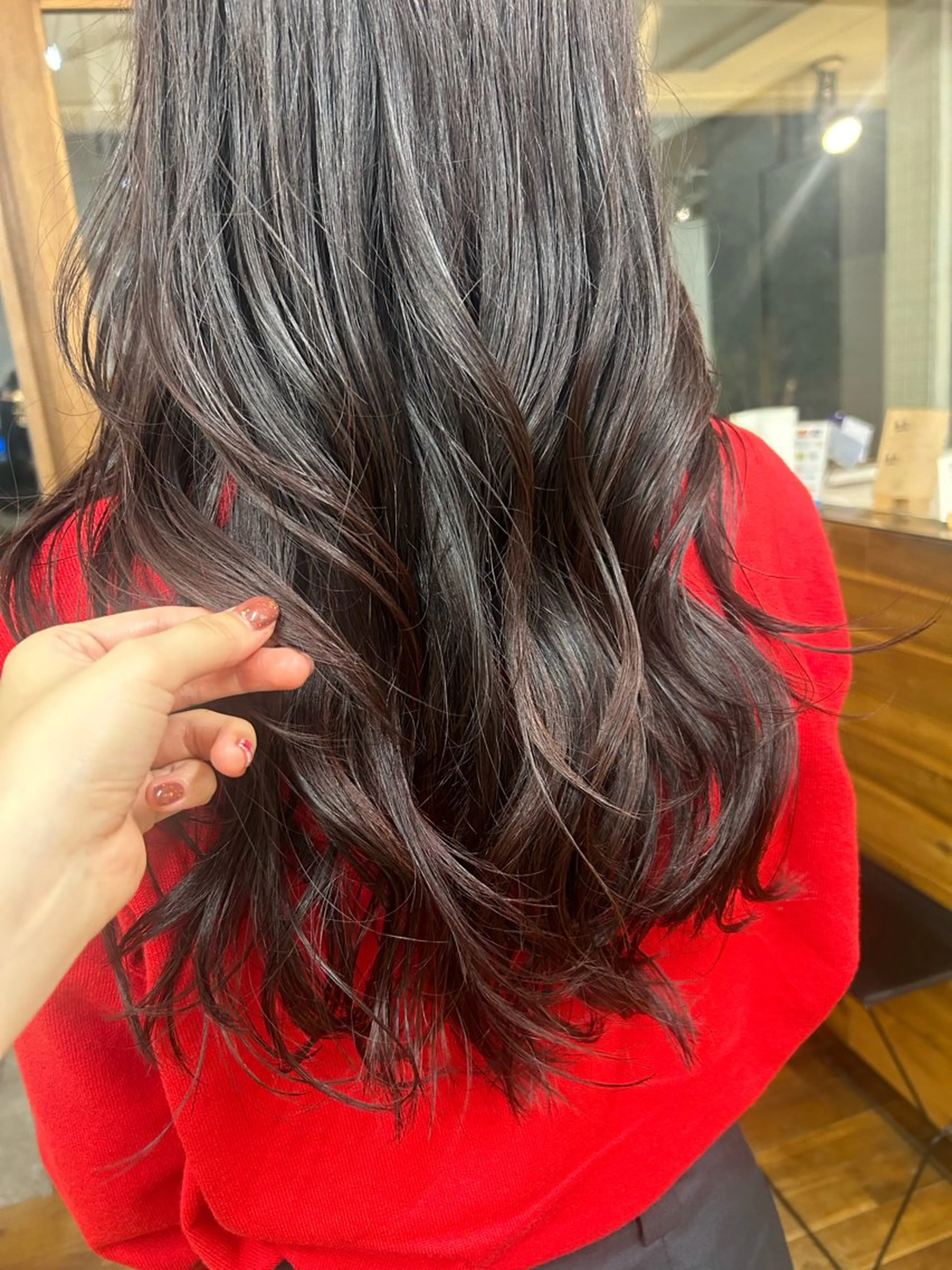 ロング カラー ヘアカラー 谷岡 聖花 /切りっぱなしボブのヘアスタイル